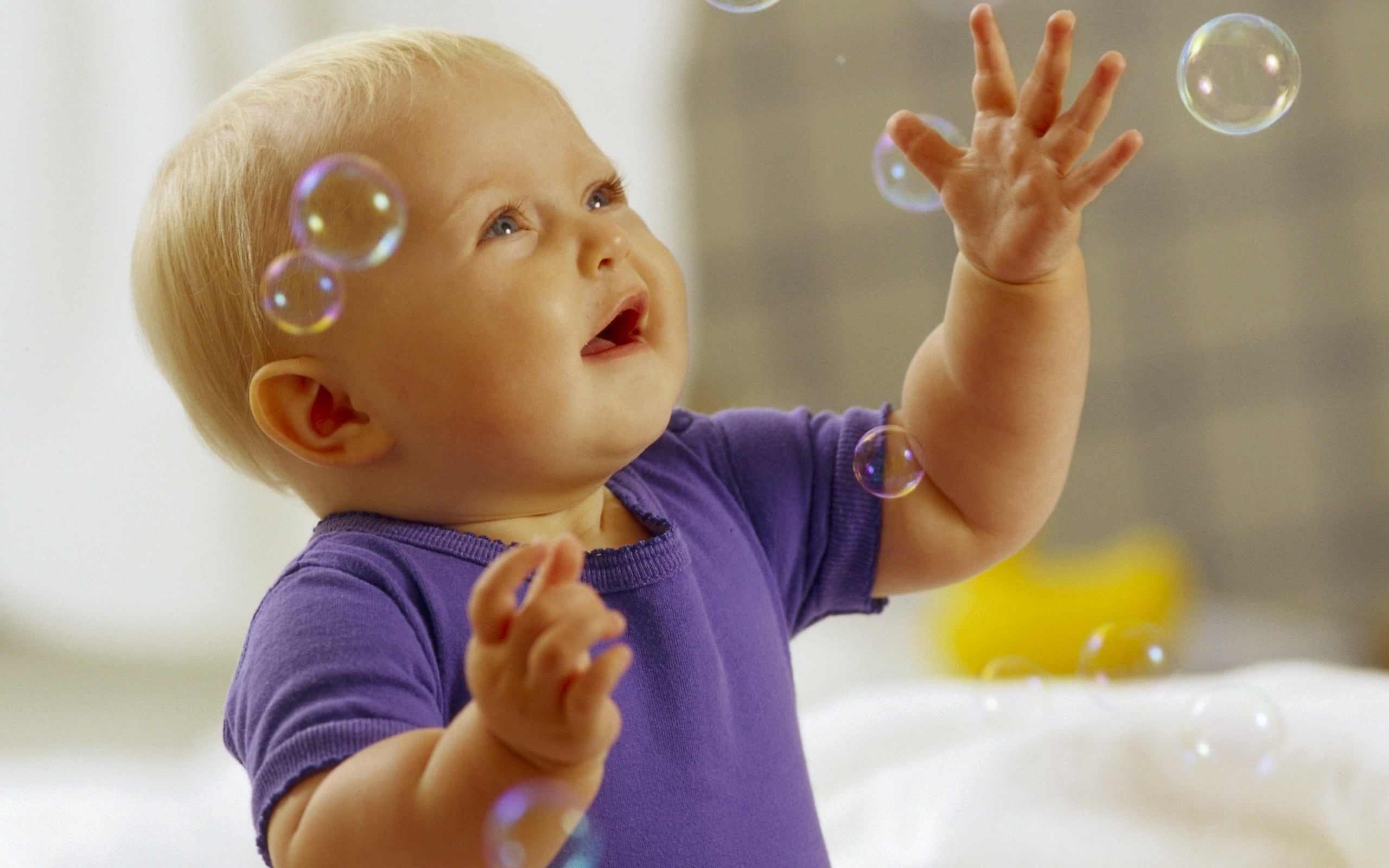 bubble, joy, people, cute, human Face, one Person, small, blowing, holding, looking up, onesie, close-up, beauty, bathtub, bubble Wand, clean, playful, HD Wallpaper