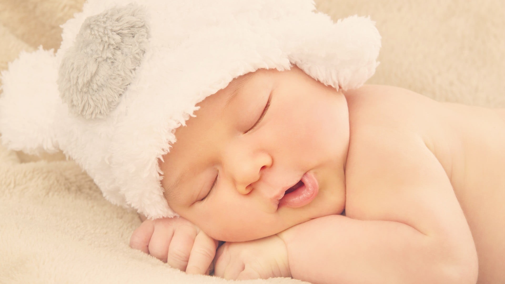innocence, sleeping, cute, baby, close-up, portrait, child, eyes closed, babyhood, indoors, headshot, beanie, white, closeup, face, real people, one person, HD Wallpaper