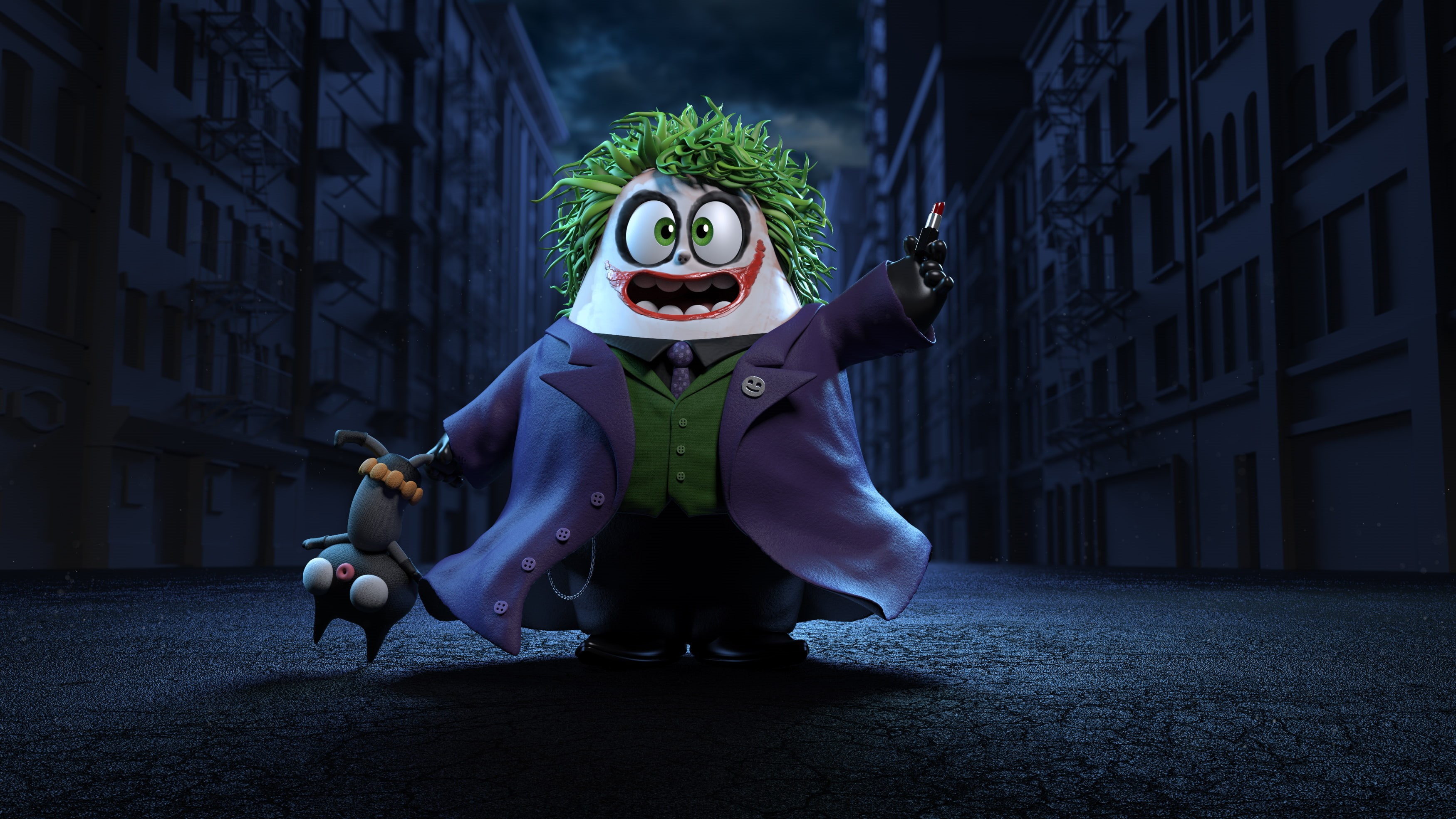 digital art, funny, joker, 2K, supervillain, artwork, 4k, artist, hd, HD Wallpaper
