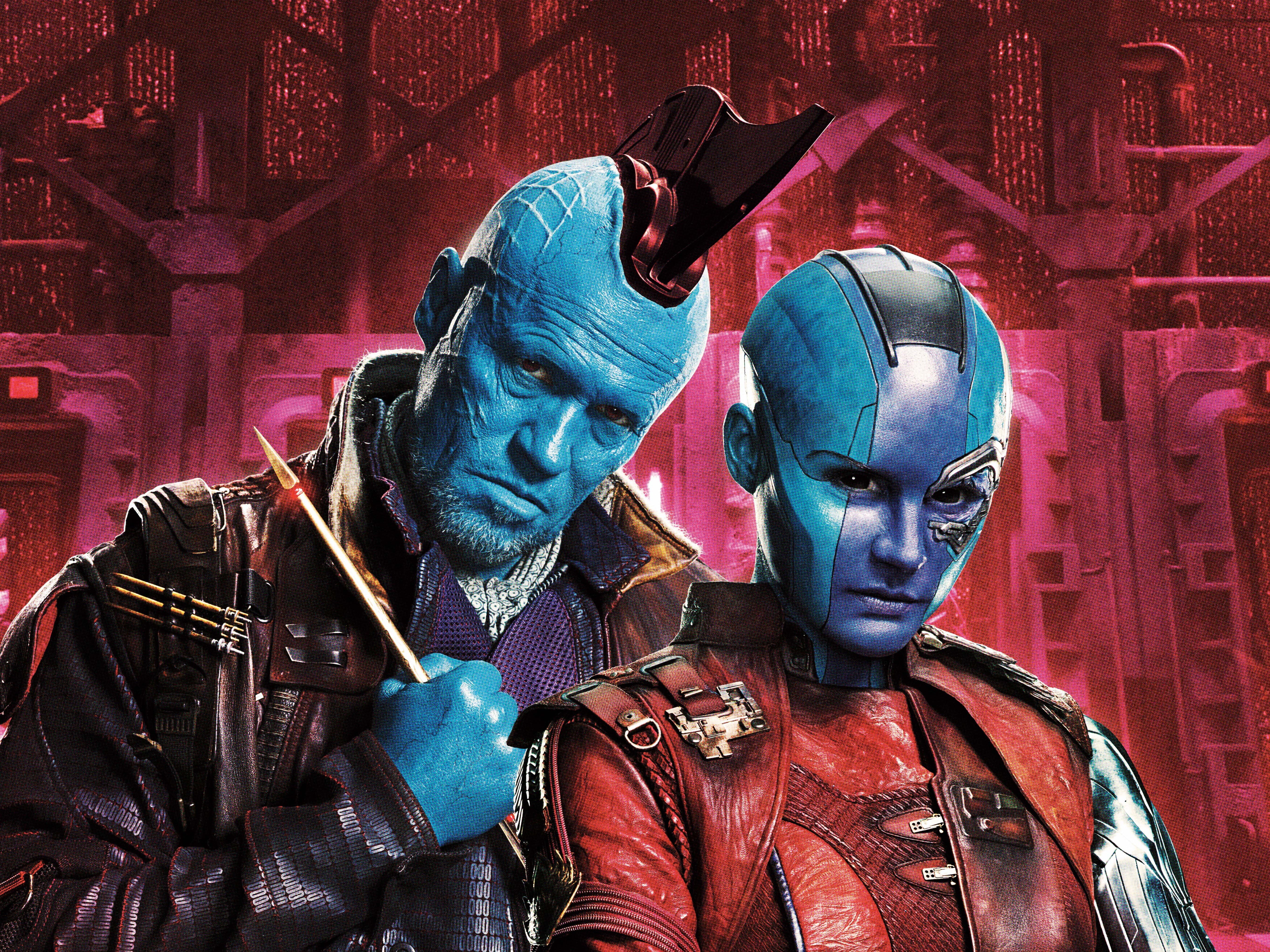 Guardians of the Galaxy Vol 2, Michael Rooker, Karen Gillan, 5K, Yondu, Nebula, 5K, HD Wallpaper