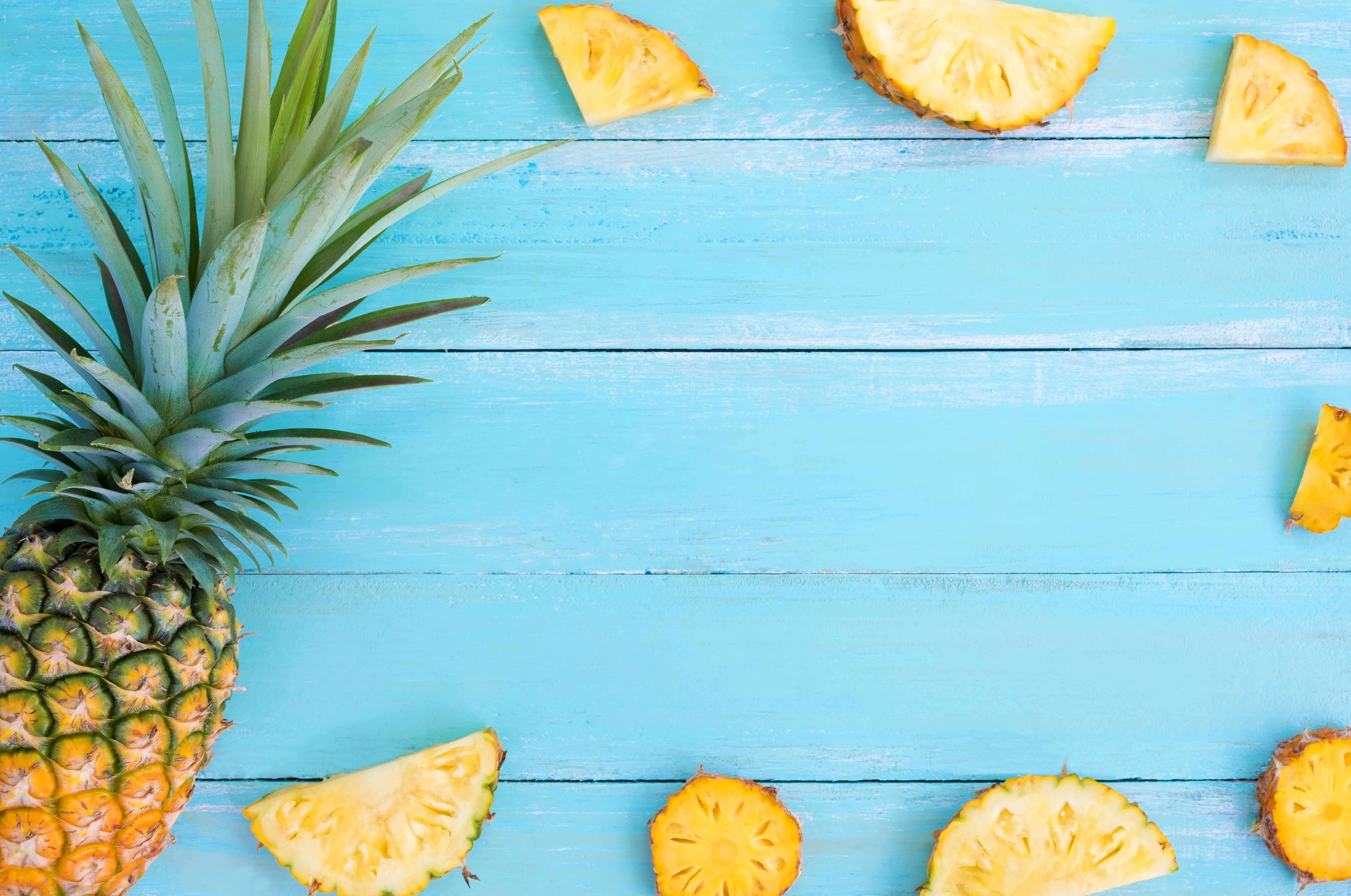 5K, slices, background, pineapple, HD Wallpaper