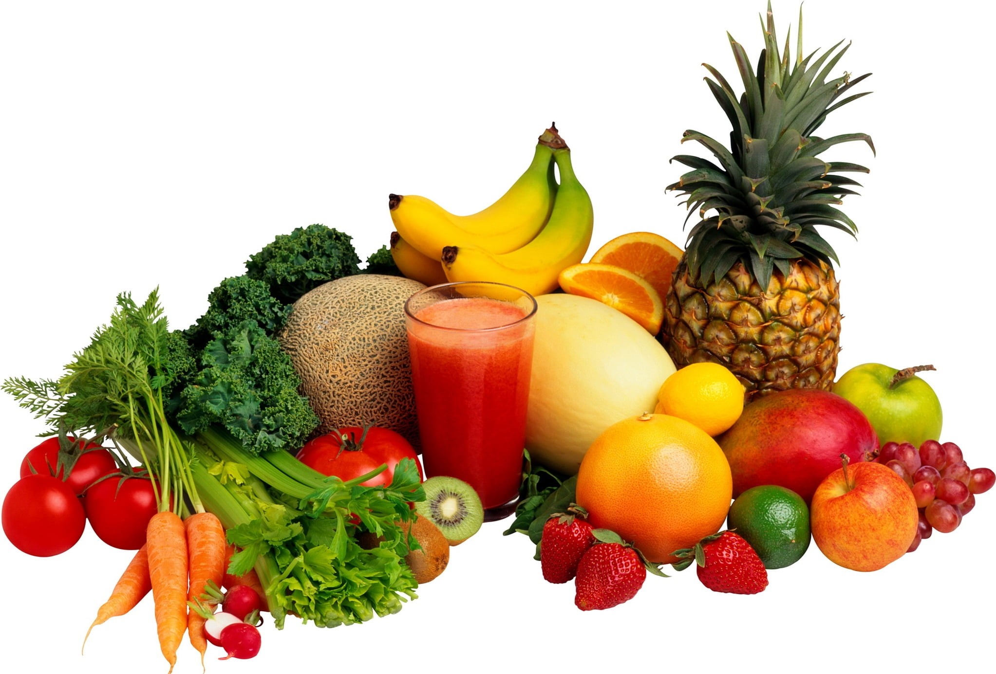 orange - Fruit, assorted, pepper - Vegetable, white, banana, variety, cucumber, apple - Fruit, studio shot, raw Food, kiwi - Fruit, indoors, backgrounds, HD Wallpaper