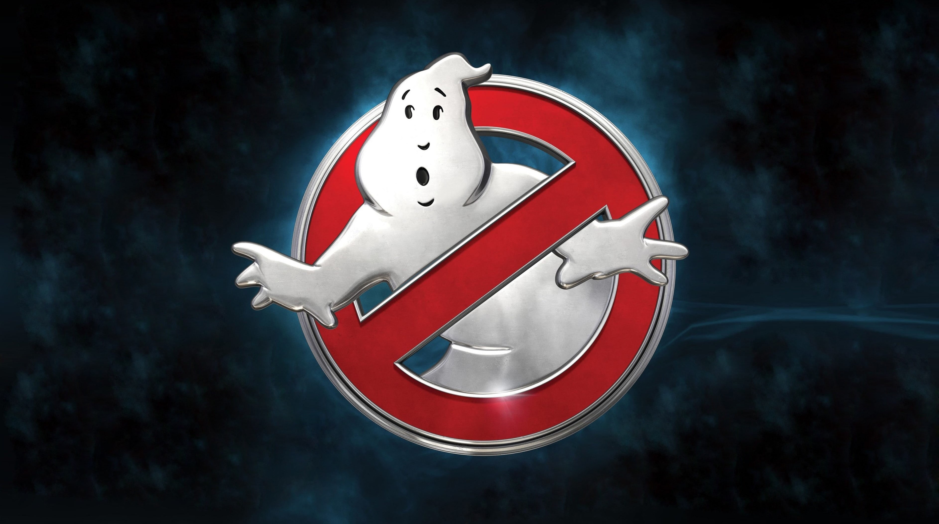 indoors, movie, dark, people, studio shot, Ghostbusters, film, ghost, single object, blue, sugoi, smiling, buster, 2K, logo, cinema, paranormal entity, HD Wallpaper