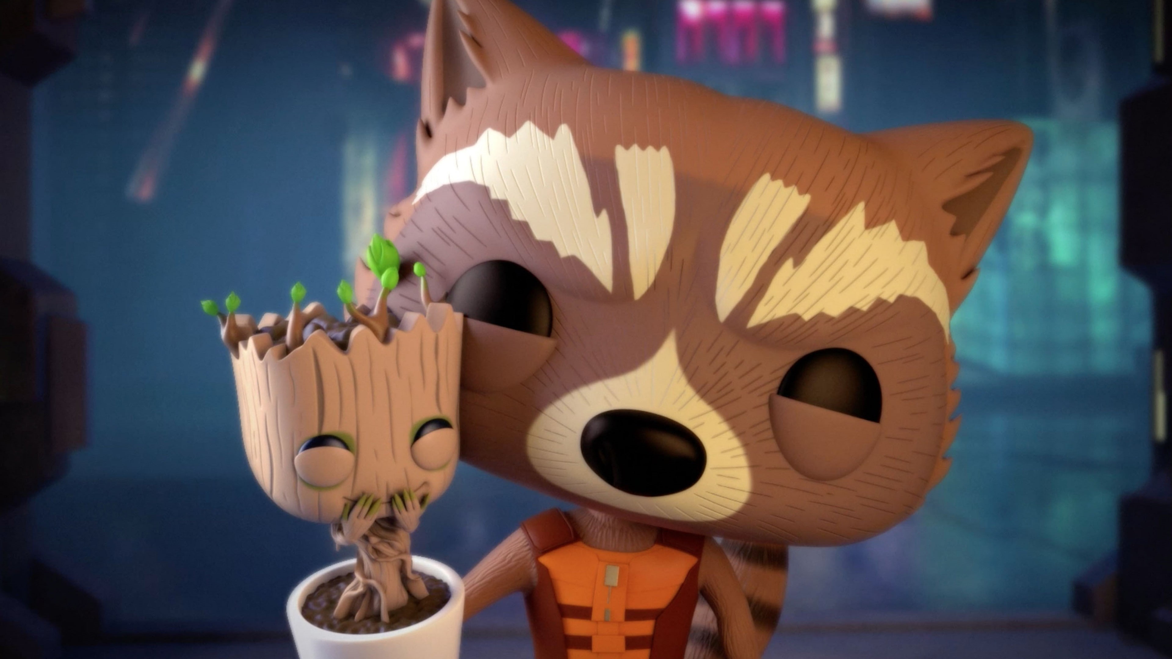 Bait N Switch, baby groot, 4K, Rocket, HD Wallpaper