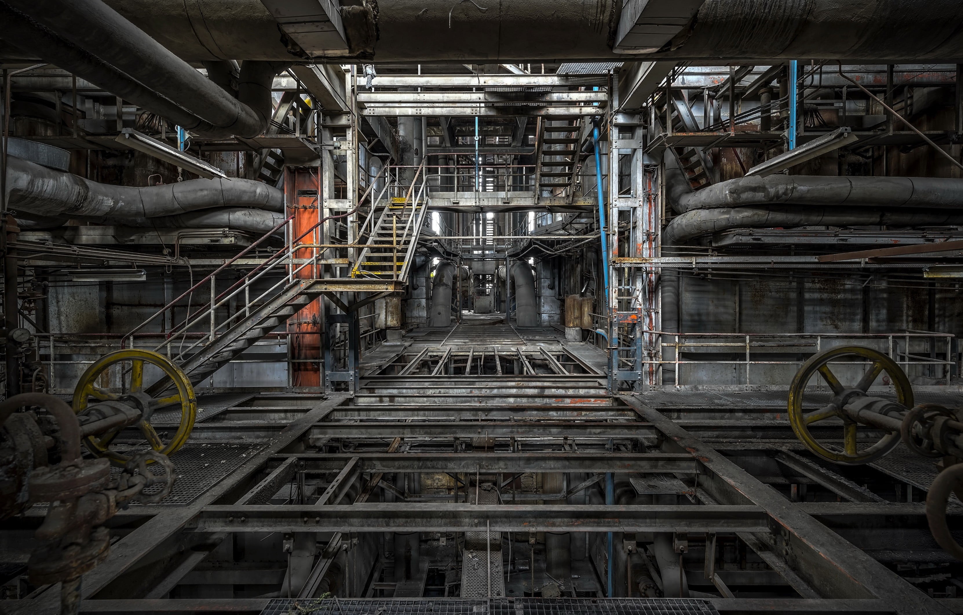 fuel and power generation, factories, metal, silver colored, connection, framed, industry, machine, factory, manufacturing, table, complexity, equipment, HD Wallpaper