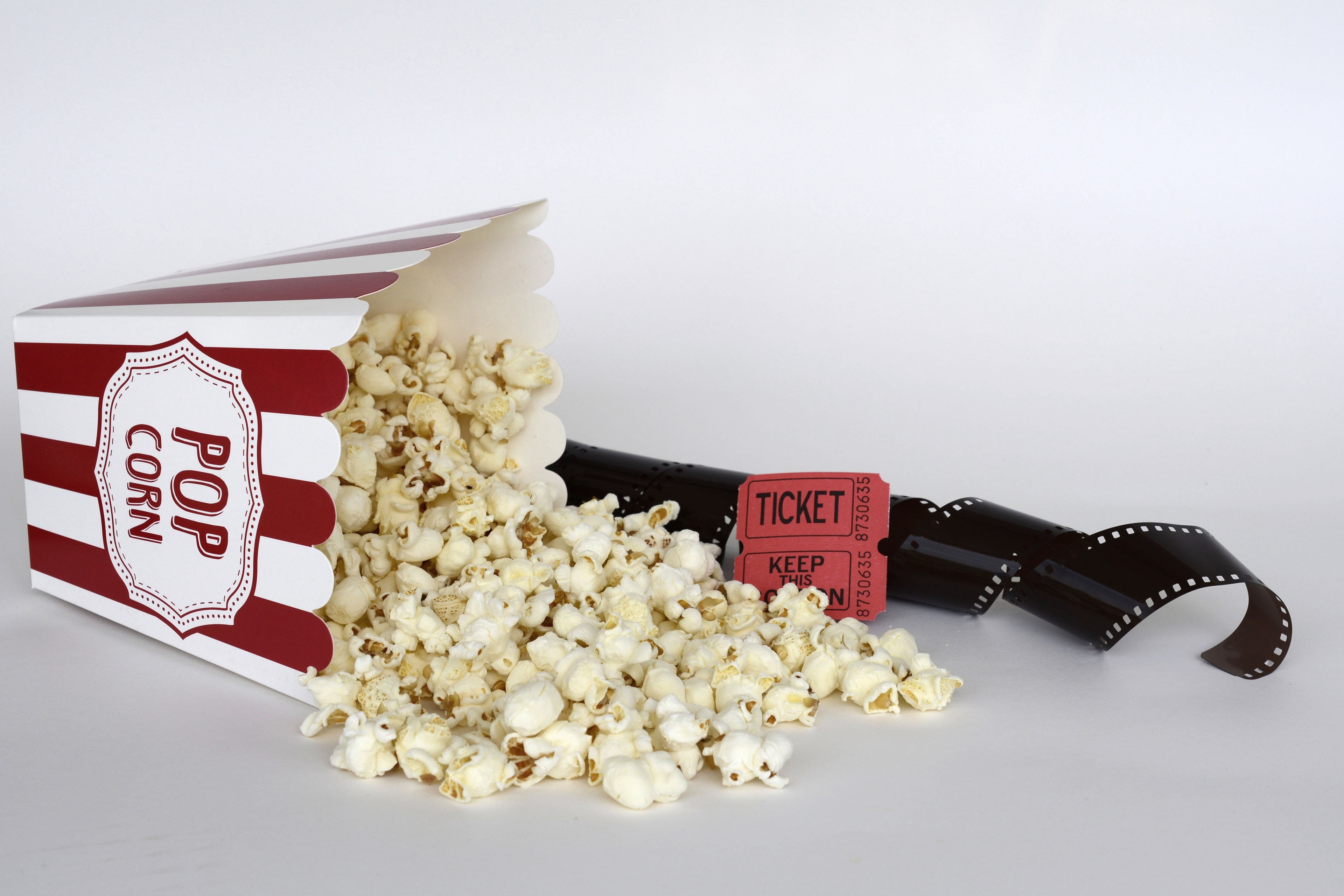 food and drink, delicious, popcorn, salty, salted, studio shot, corn, spilling, film, show, leisure activity, entertainment, film industry, tickets, food, HD Wallpaper