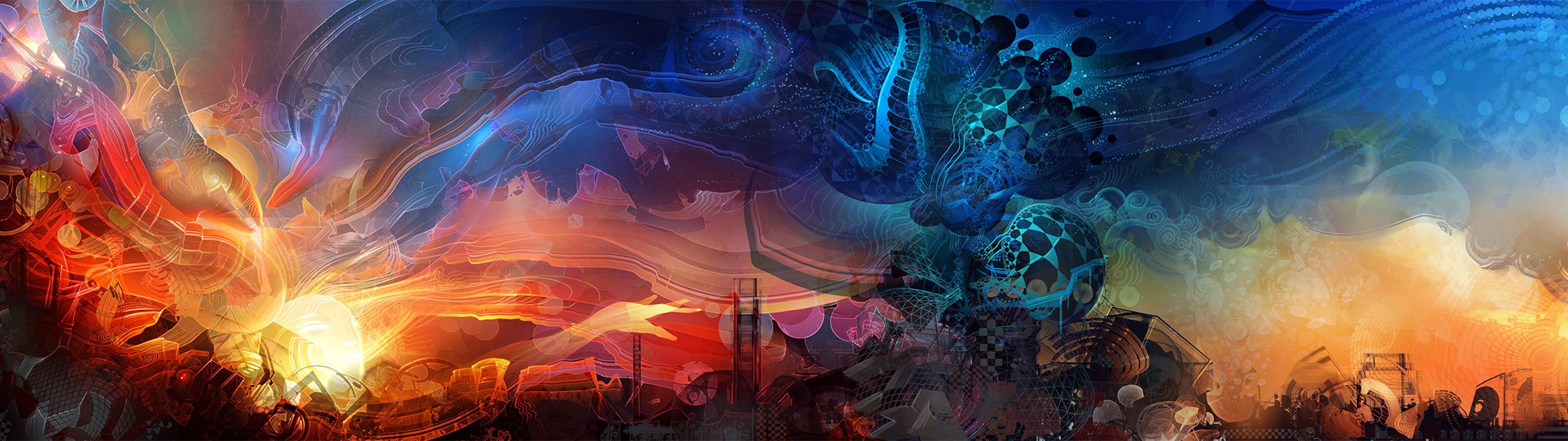 4K, background, original, artwork, art, fantasy, 3840x1080 px, HD Wallpaper