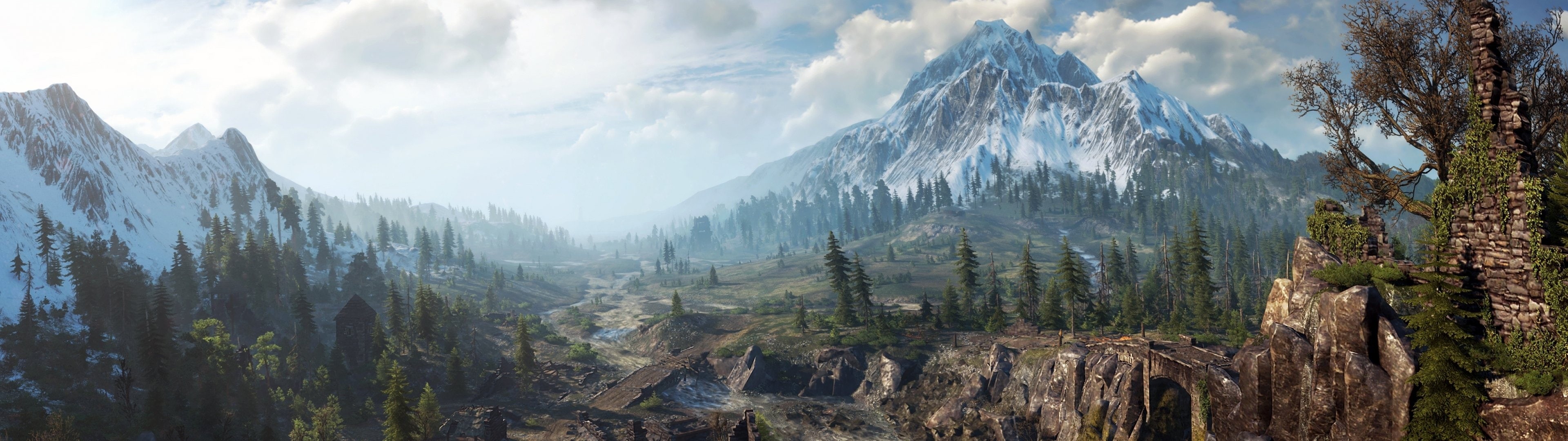 4K, Hunt, action, dual, Witcher, warrior, wild, 3840x1080 px, multi, Dark, poster, Fighting, fantasy, HD Wallpaper