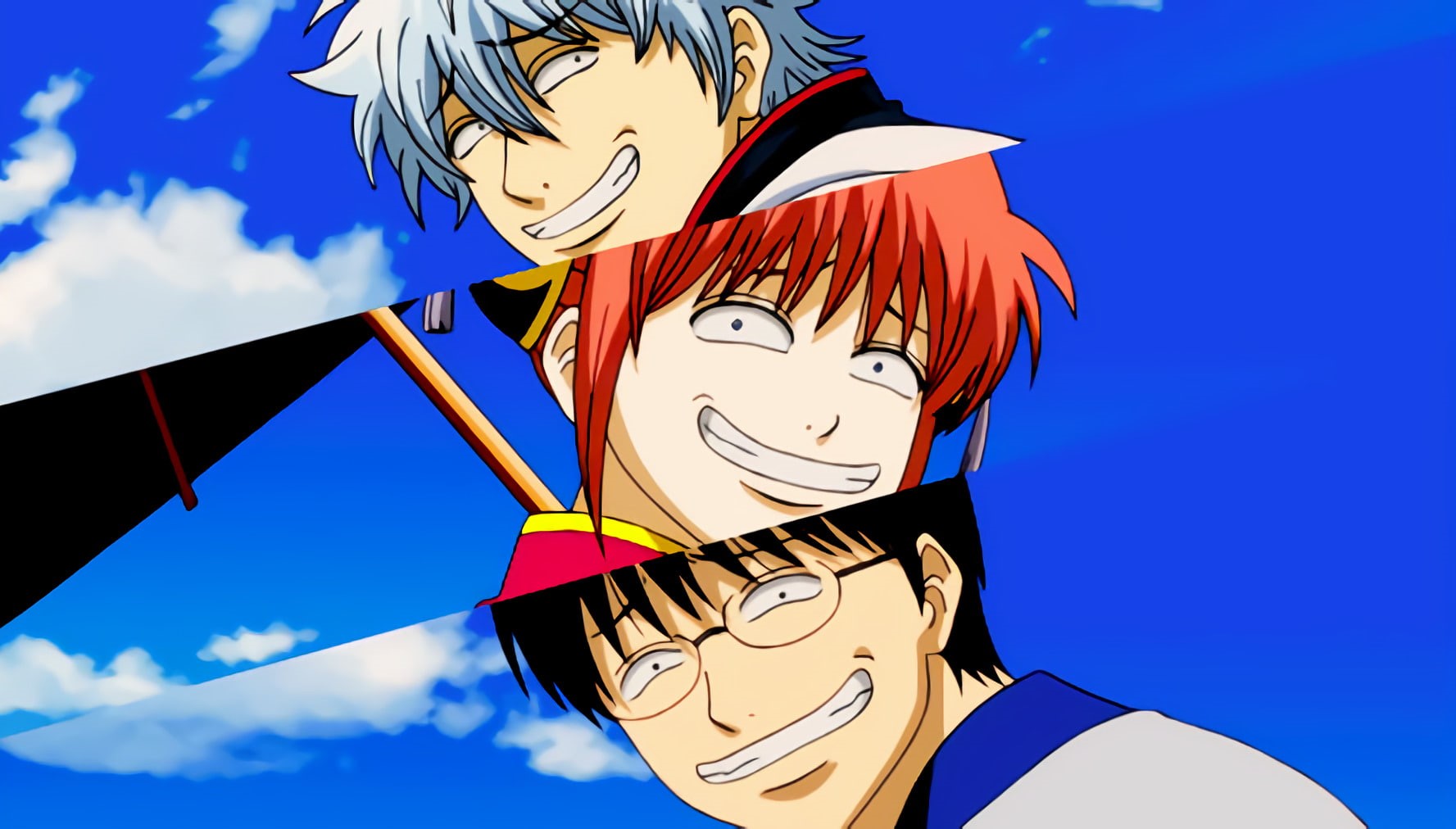 Funny, illustration, 720P, Shimura Shinpachi, Gintama, Kagura (Gintama), Anime, Gintoki Sakata, HD Wallpaper