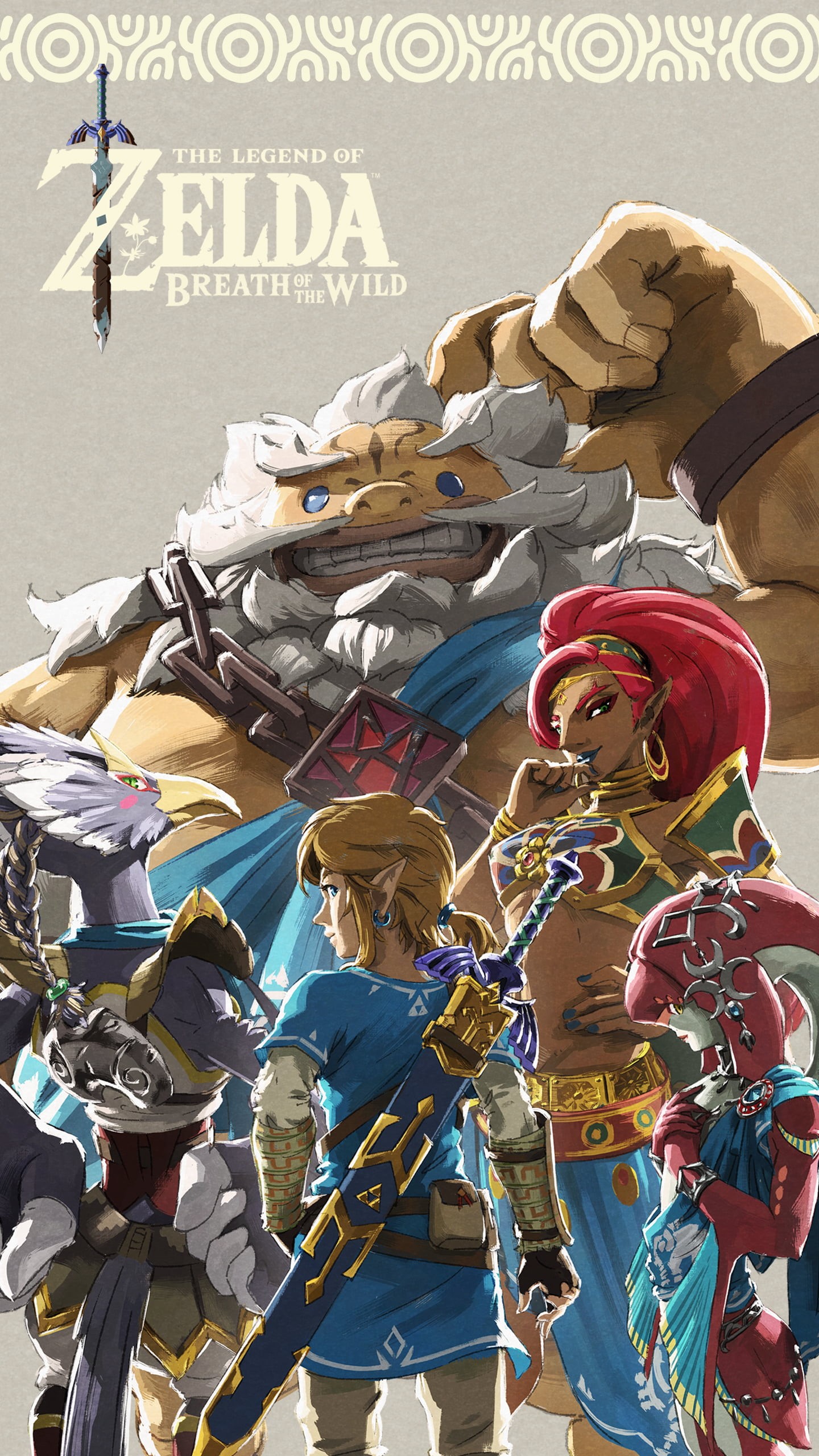 celebration, Mipha, Daruk, architecture, Revali, outdoors, environment, Urbosa, text, The Legend of Zelda: Breath of the Wild, Nintendo, communication, Phone HD Wallpaper