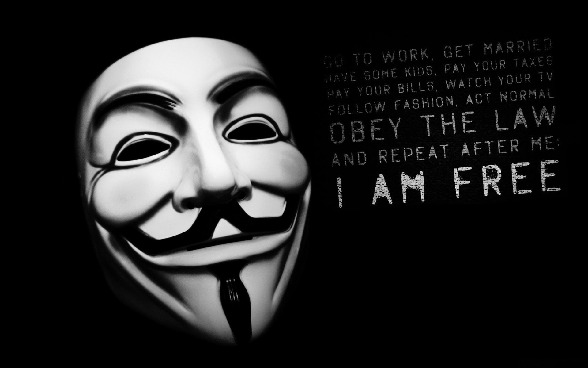 mask, quote, anonymous, 1080P, legion, hacker, computer, HD Wallpaper