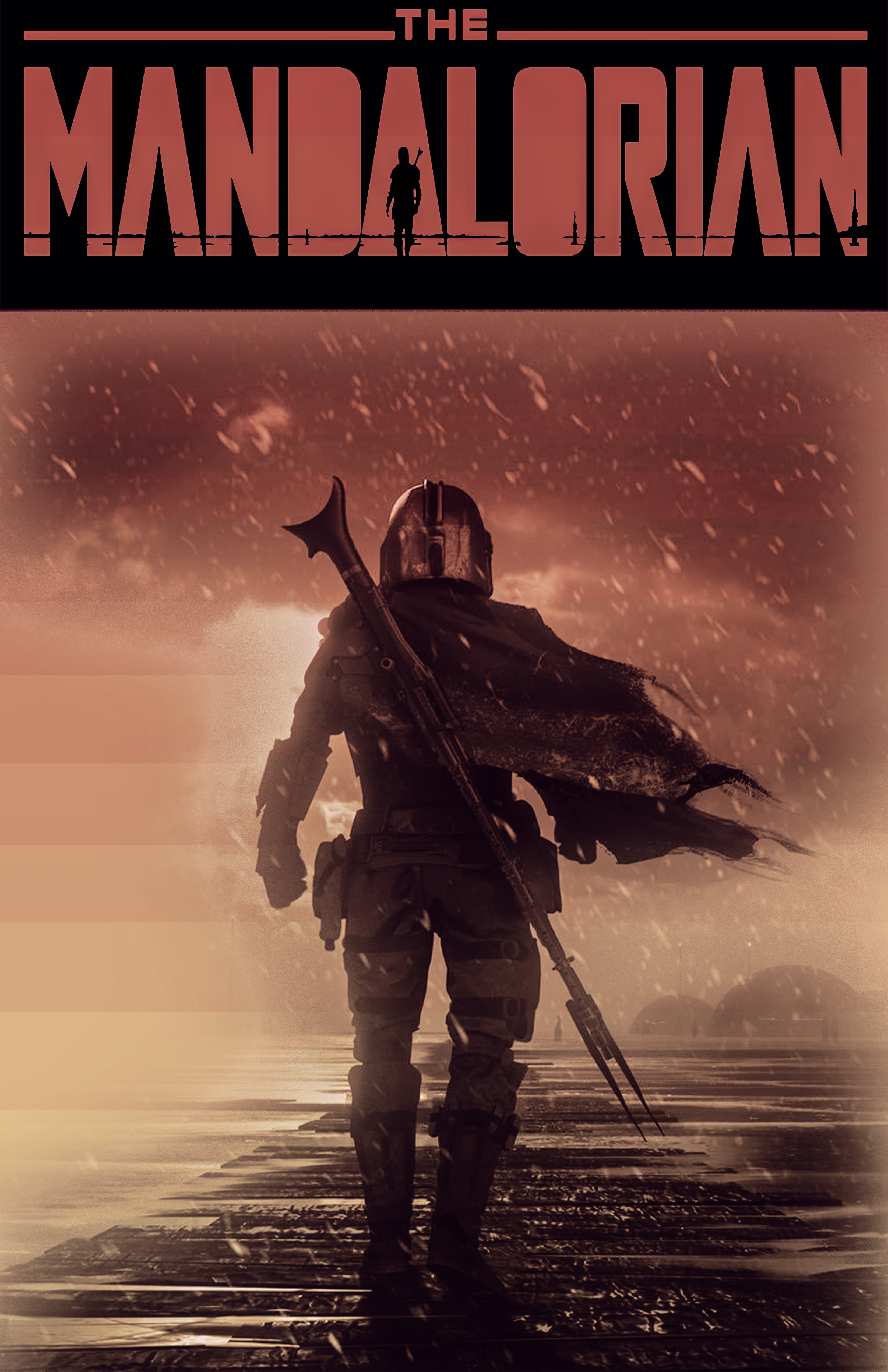 The Mandalorian, poster, 4K, double exposure, Phone HD Wallpaper