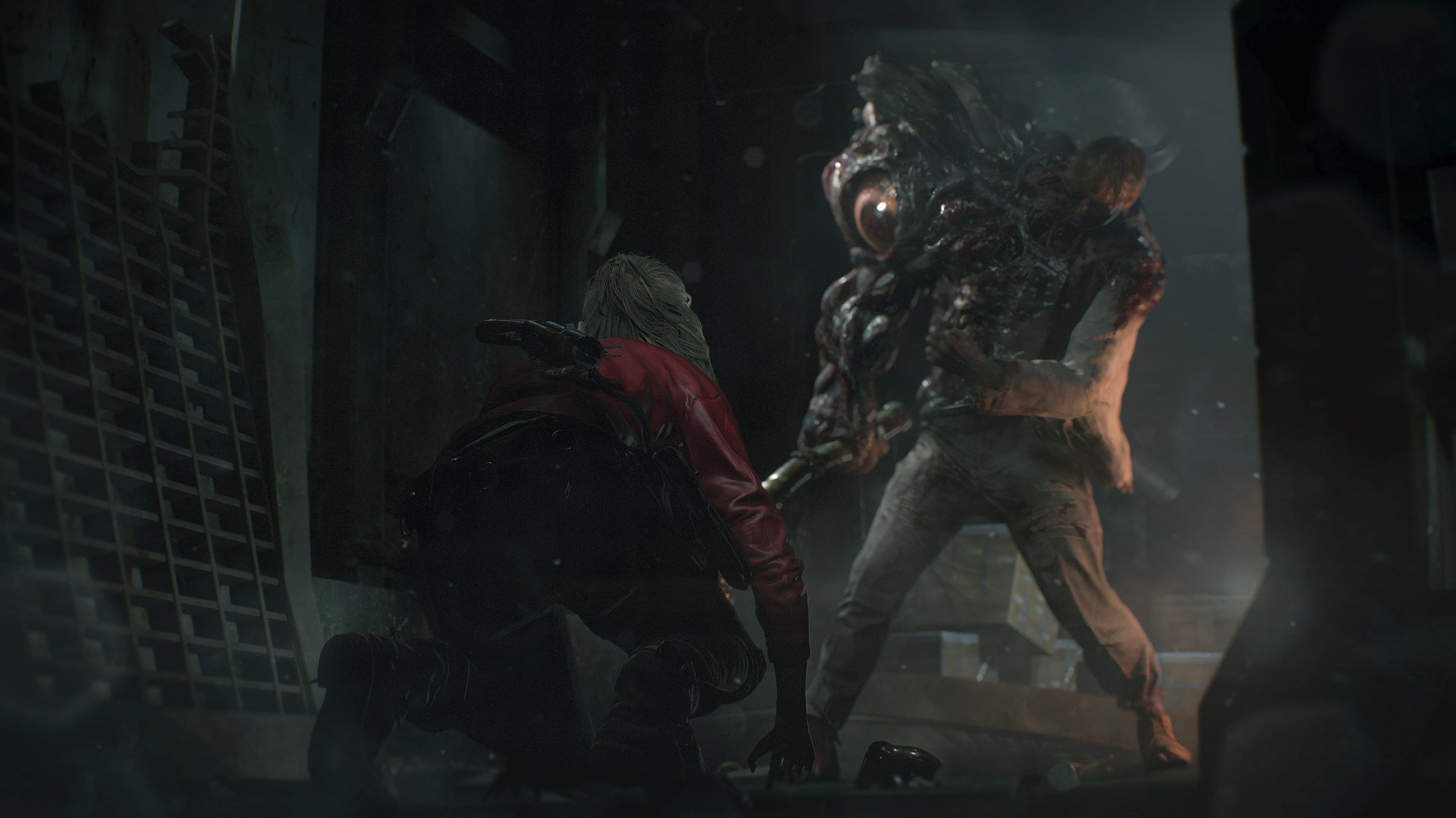 history, indoors, video games, Capcom, male likeness, human representation, knight - person, people, domestic animals, Racoon City, creativity, Resident Evil 2, HD Wallpaper