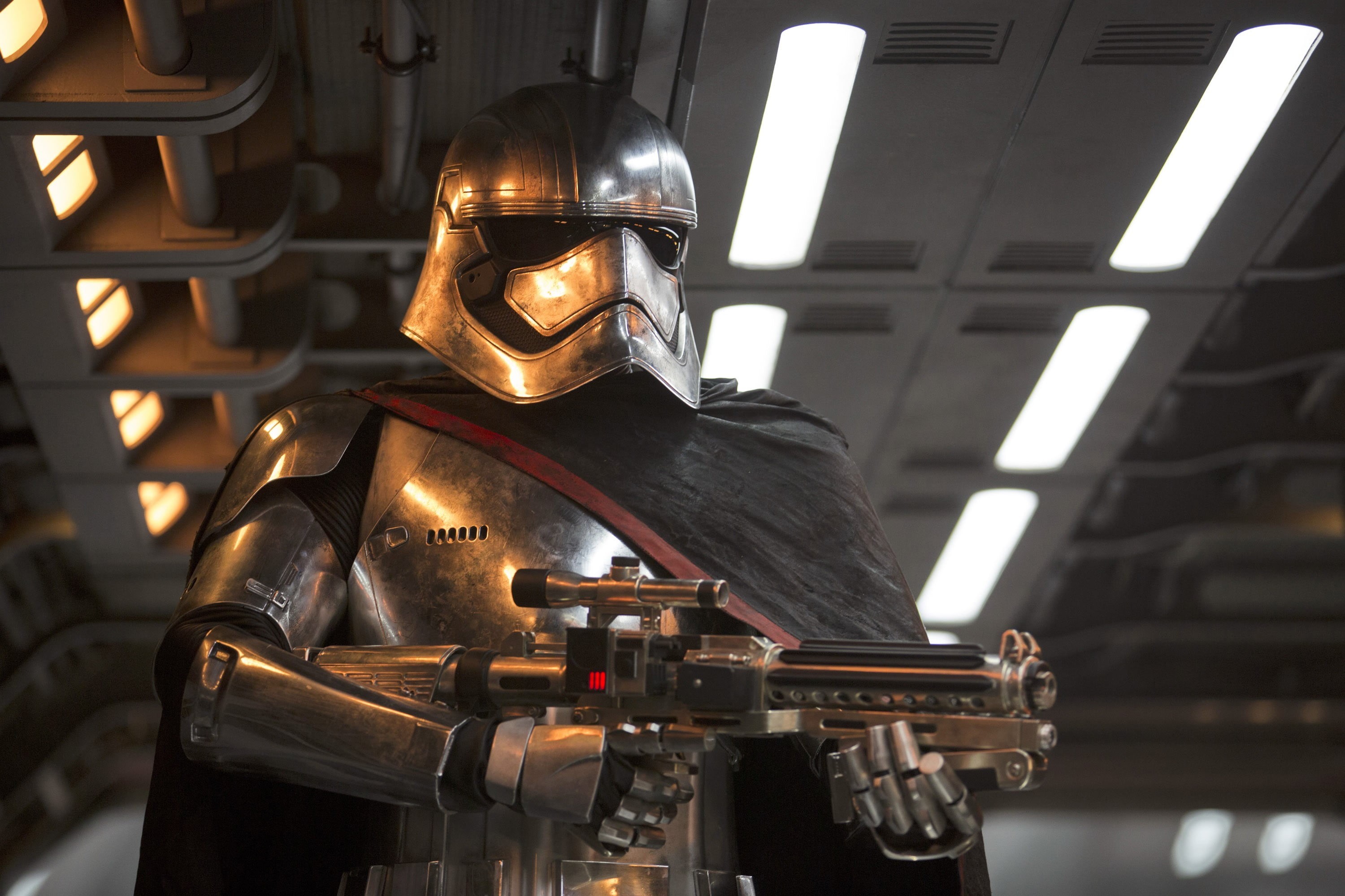 work helmet, headwear, wars, helmet, knight - person, star, indoors, working, Star Wars, Captain Phasma, metal, obscured face, security, focus on foreground, HD Wallpaper