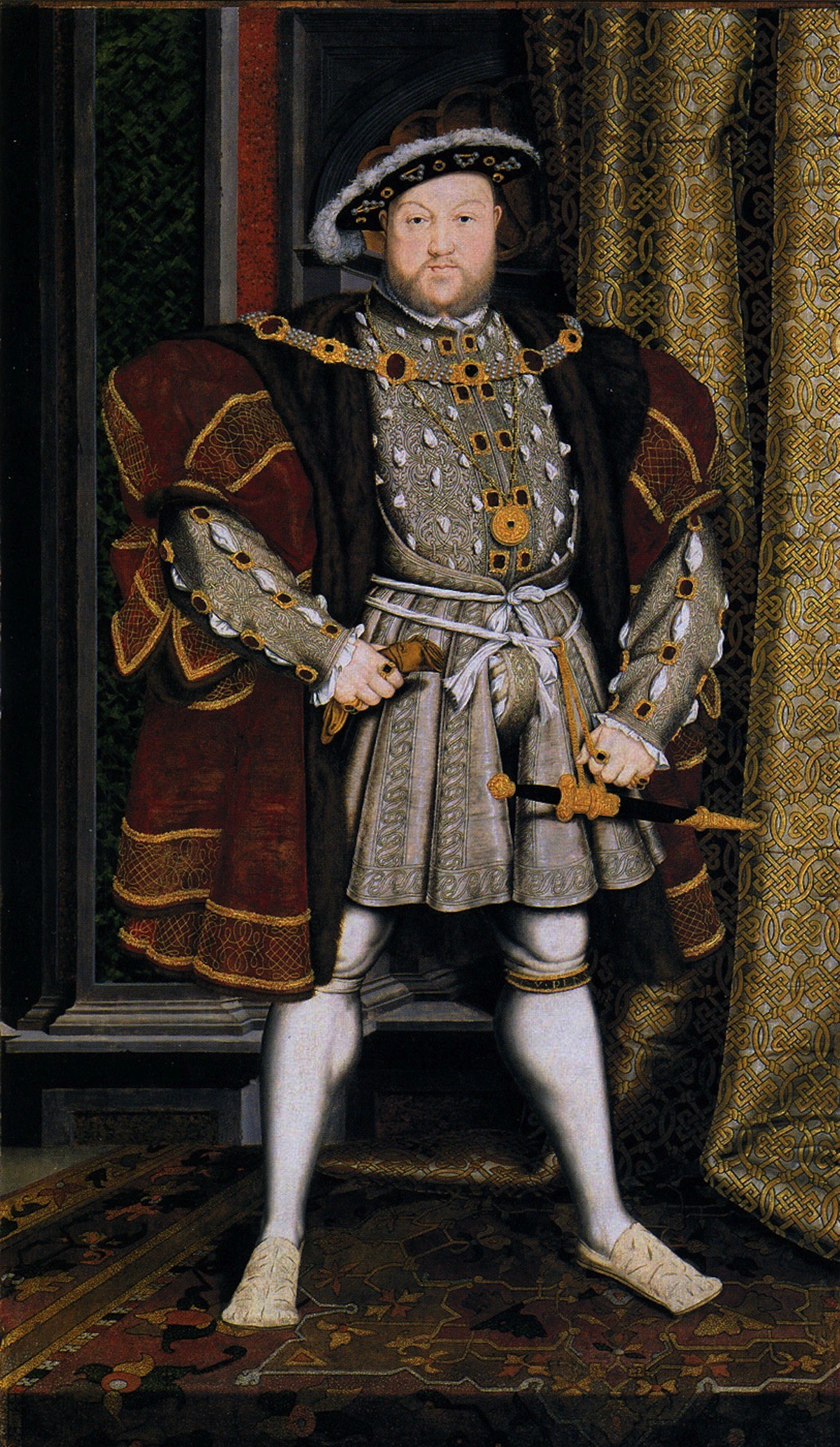 medieval, art, king henry viii, painting, history, suit of armor, great britain, headwear, 1080P, government, uniform, traditional clothing, portrait, Phone HD Wallpaper