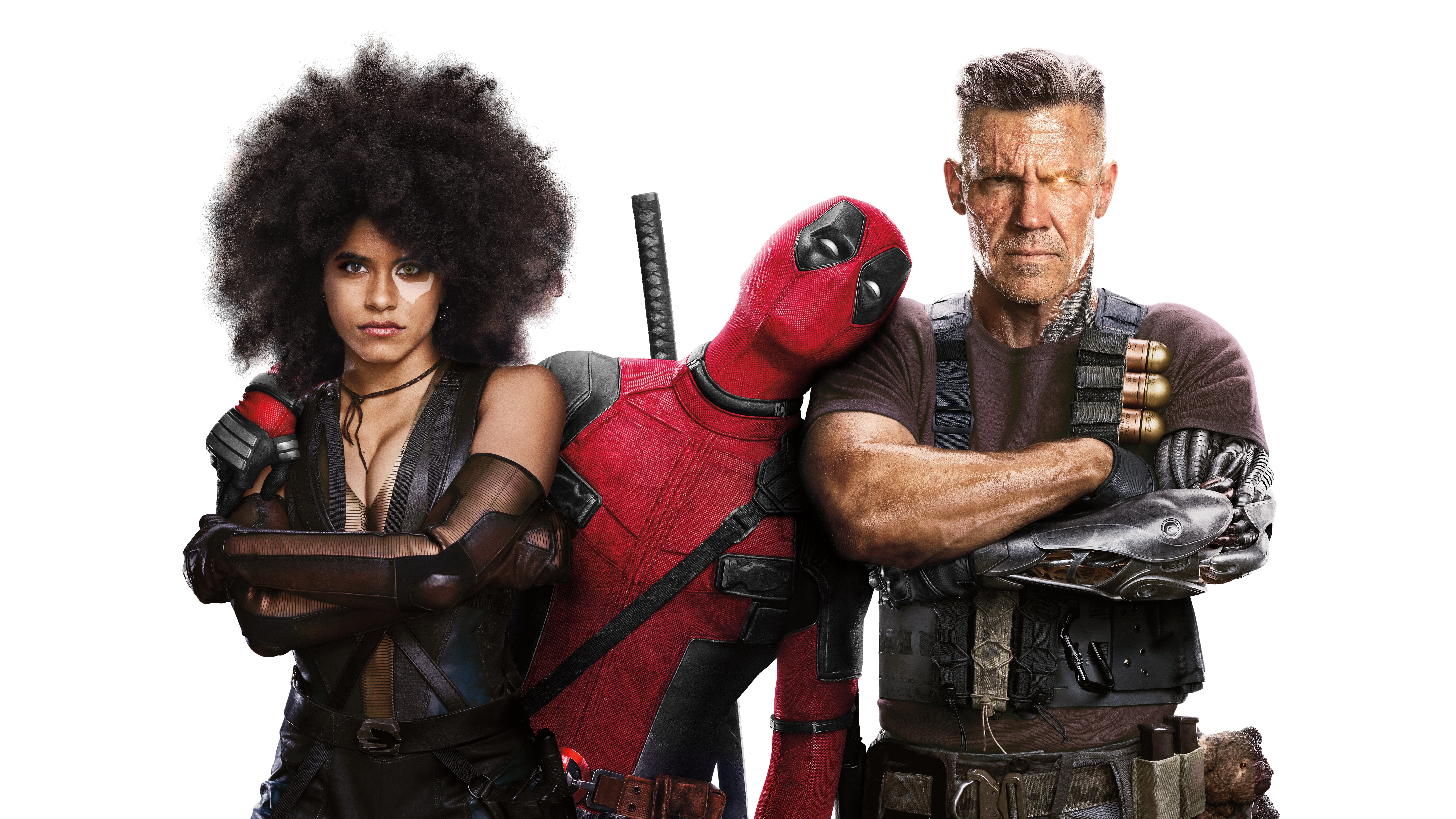 8K, Deadpool, Josh Brolin, Cable, Deadpool 2, Domino (Neena Thurman), Ryan Reynolds, Zazie Beetz, HD Wallpaper