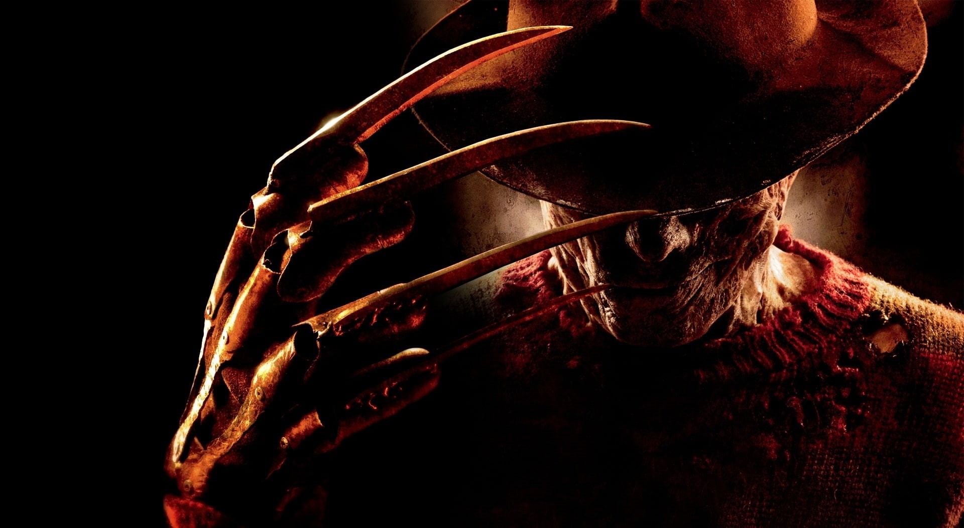 mask, front view, celebration, portrait, clothing, freddy, indoors, krueger, black background, 1080P, digital, dark, blood, street, horror, arts culture and entertainment, HD Wallpaper