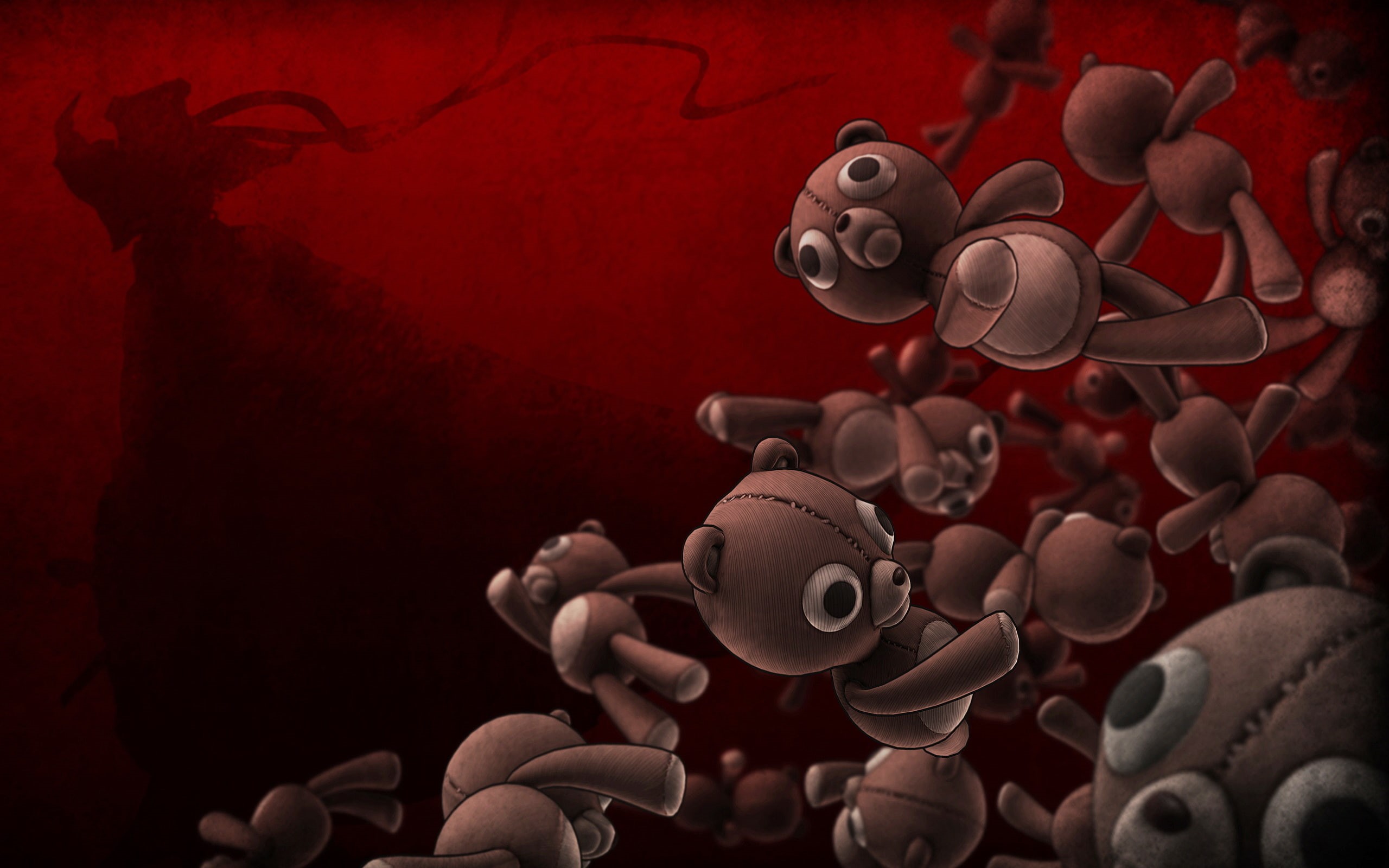 bear, 2K, cartoon, scary, teddy, HD Wallpaper