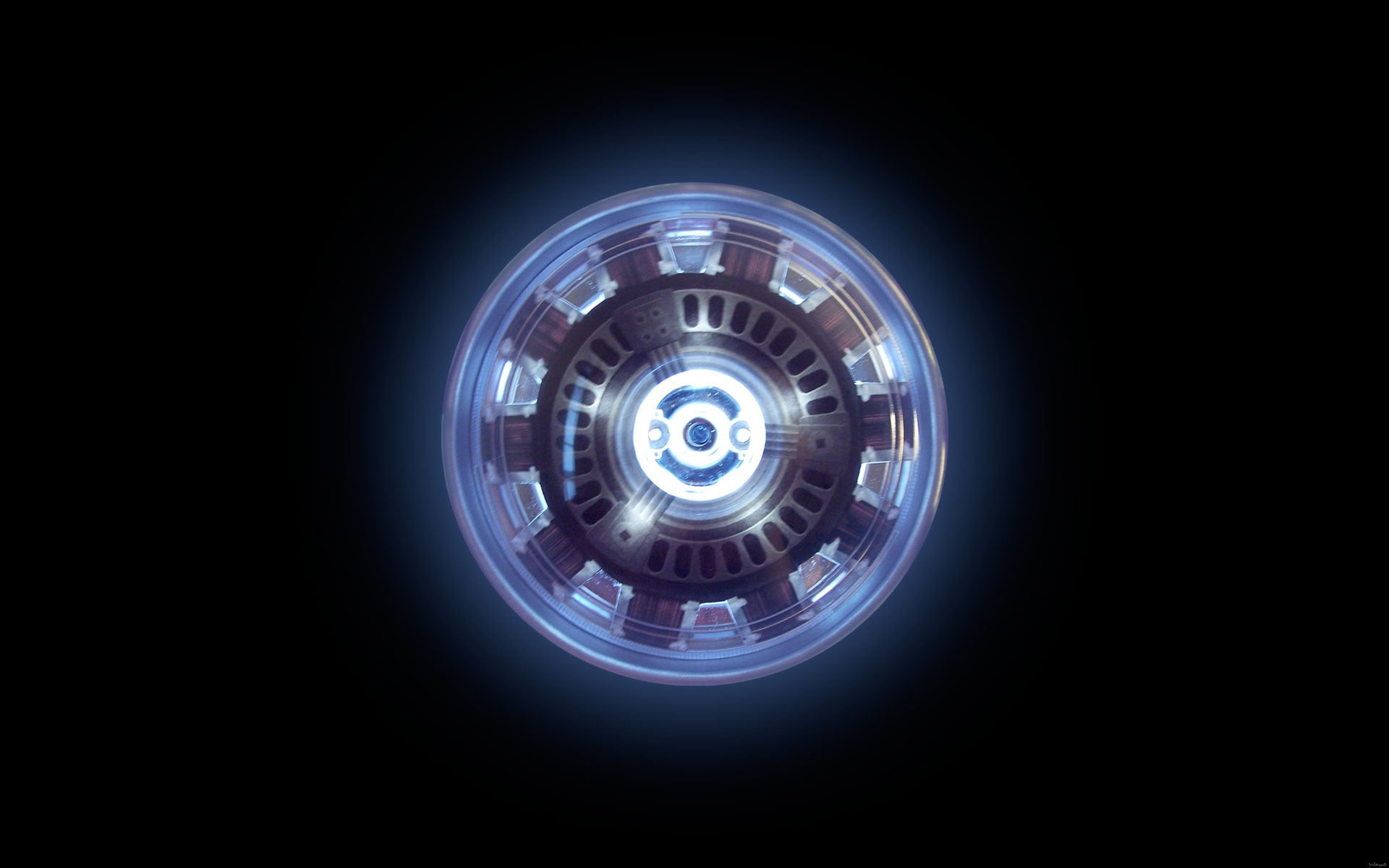 logo, motion, fuel and power generation, Iron Man, Movies, no people, round, illuminated, geometric shape, 1080P, industry, studio shot, indoors, technology, HD Wallpaper