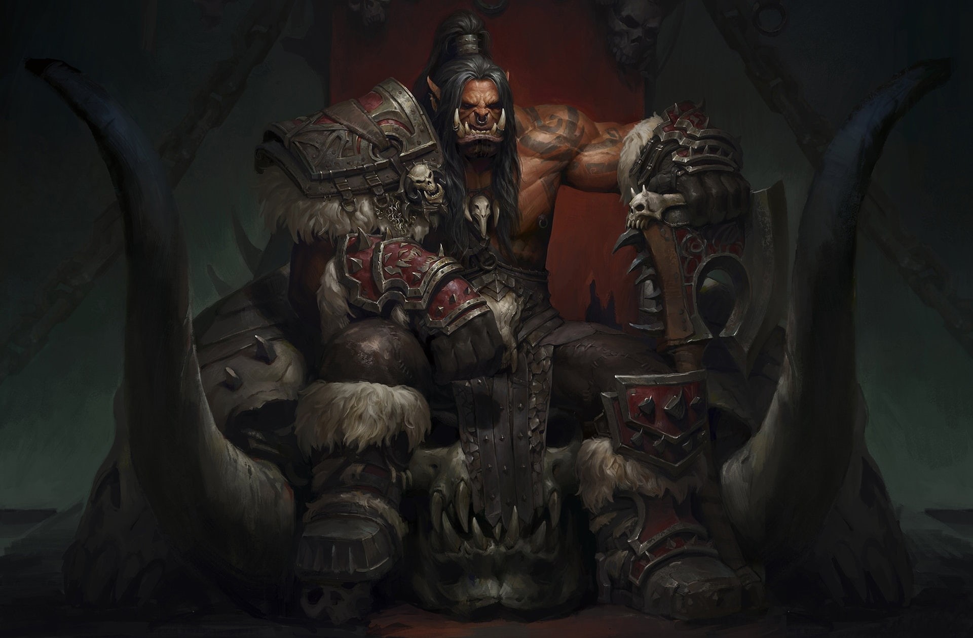 the Warsong, fantasy, weibin tang, art, Warcraft, Orc, 1080P, Grom·Hellscream, Grom Hellscream, HD Wallpaper