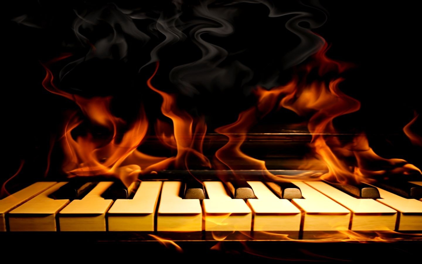 amber, Light, Music, abstract, art, cg, 720P, divine, hd, d, Fire, piano, HD Wallpaper