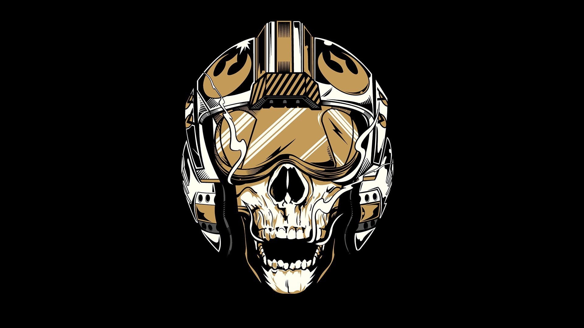 Star Wars, brown, single object, art and craft, bone, wealth, reflection, still life, 1080P, black background, creativity, cut out, shiny, glass - material, HD Wallpaper