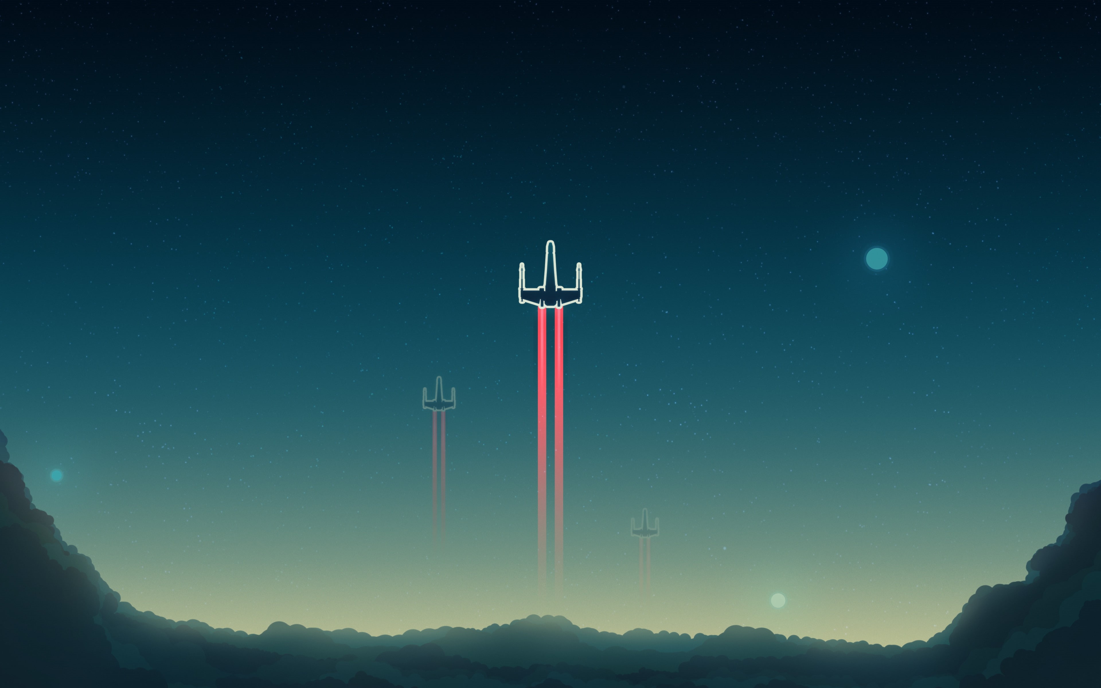 digital, Starfighter, 4K, X-wing, aircraft, 4K, Minimal, HD Wallpaper