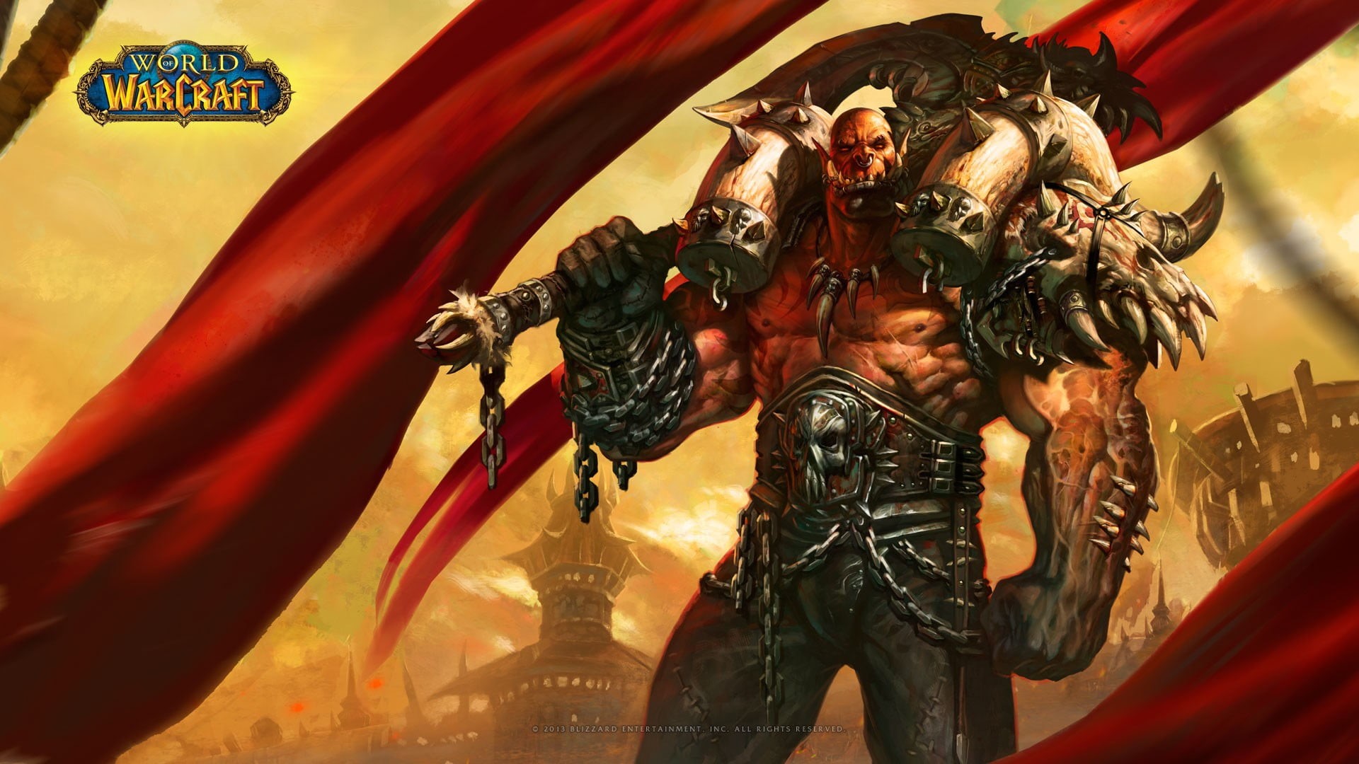 male likeness, architecture, warcraft, belief, 1080P, religion, Garrosh Hellscream, spirituality, representation, World of Warcraft, history, armed forces, HD Wallpaper