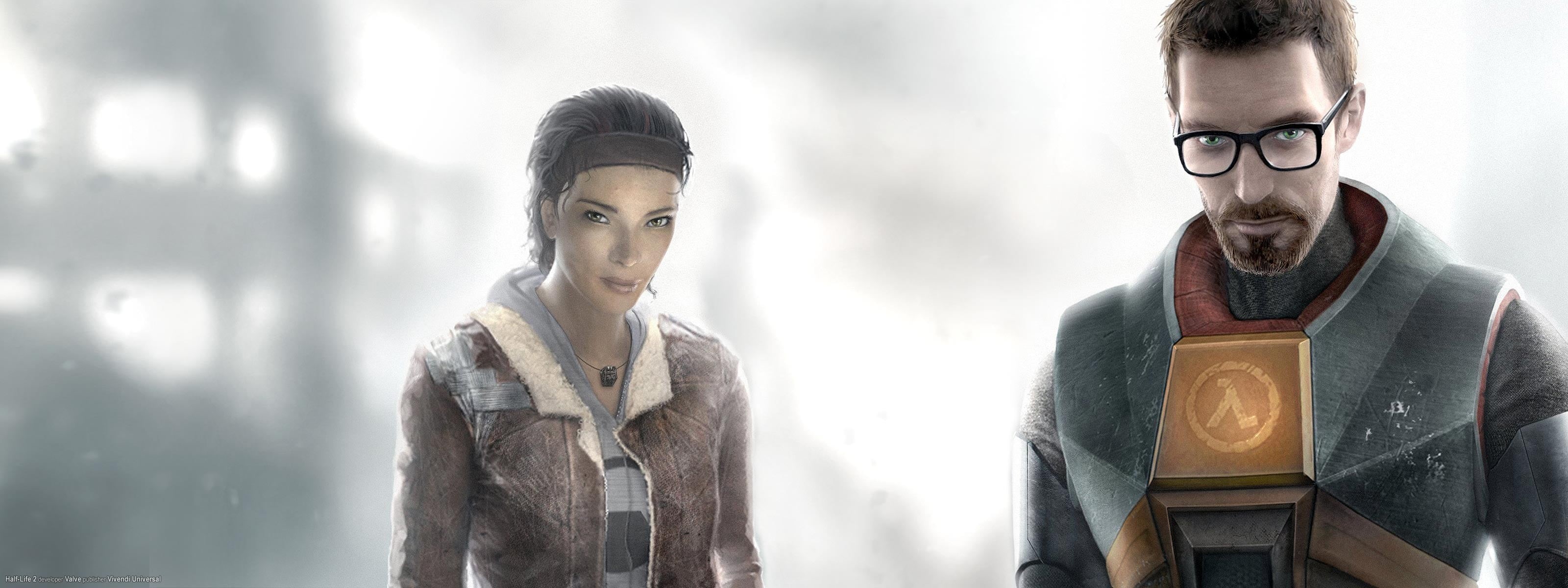 Valve Corporation, women, warm clothing, adult, young men, clothing, Gordon Freeman, portrait, looking, serious, casual clothing, Half-Life 2, standing, HD Wallpaper