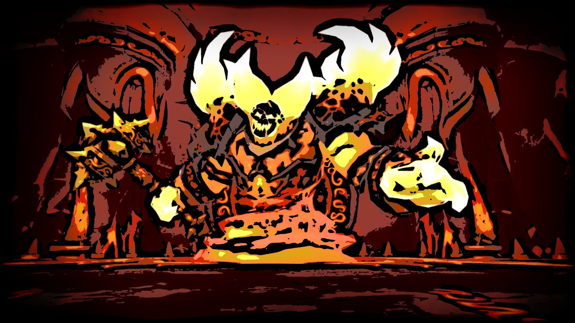 illuminated, mammal, creativity, representation, big cat, video games, Warcraft, animal wildlife, sky, Ragnaros, feline, Alliance, 1080P, RPG, outdoors, HD Wallpaper