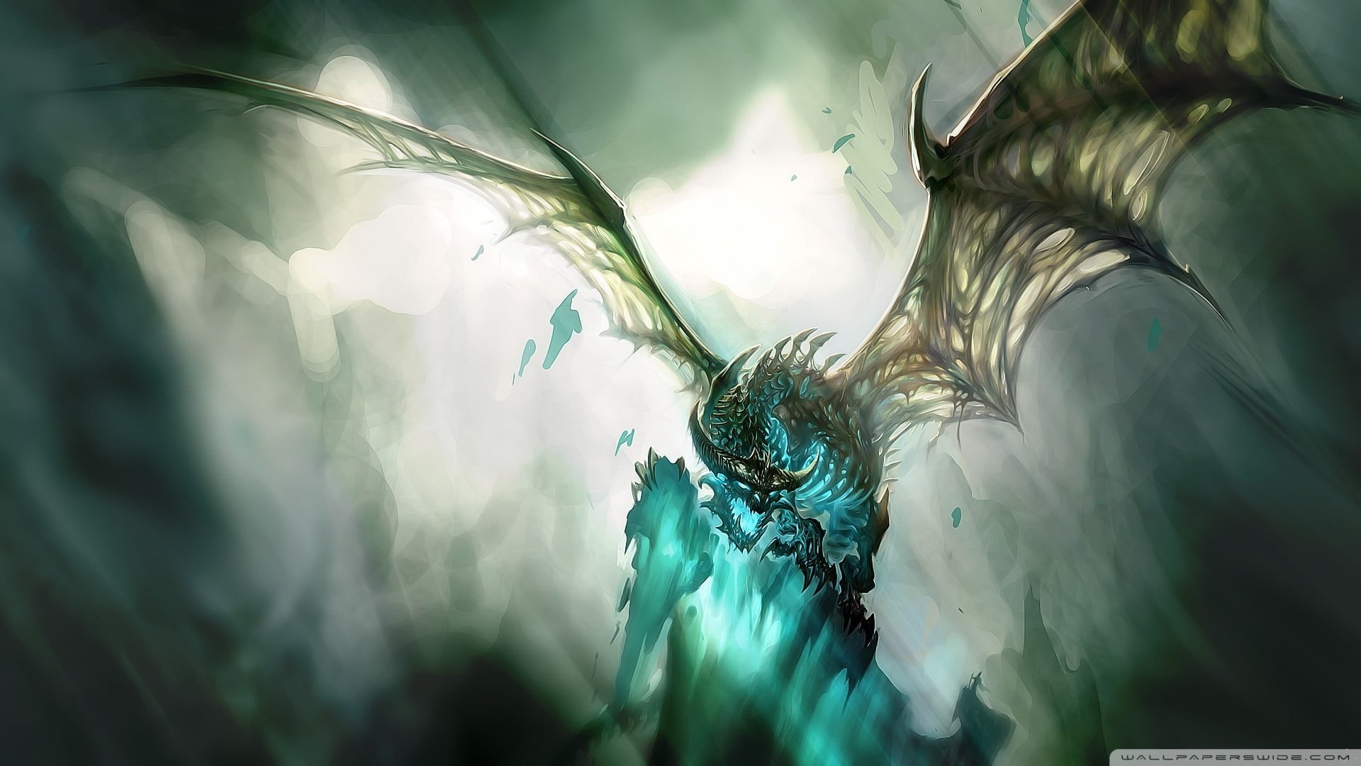 dragon, freshness, animal, green color, World of Warcraft: Wrath of the Lich King, beauty in nature, coniferous tree, World of Warcraft, day, outdoors, HD Wallpaper