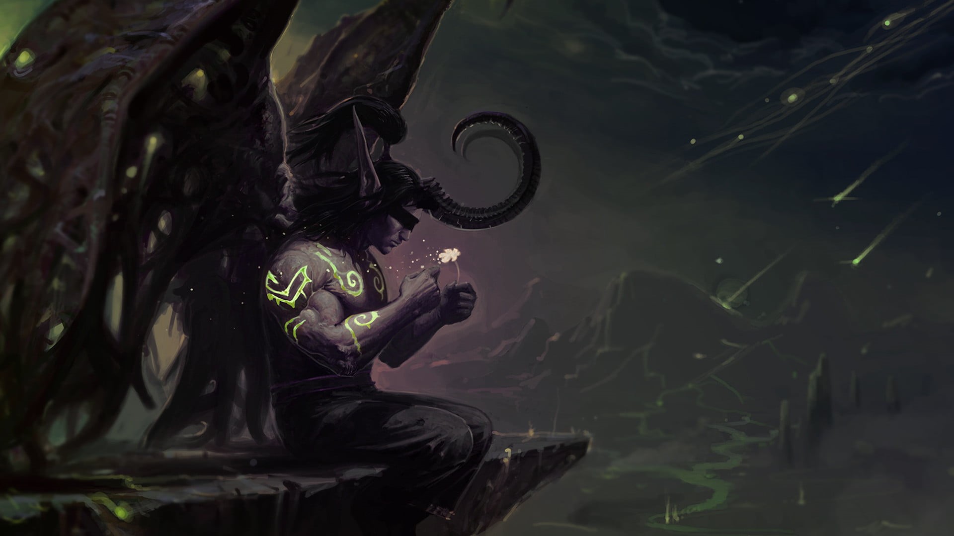art and craft, men, women, day, Illidan Stormrage, statue, adult, famous Place, symbol, lake, reflection, one person, real people, World of Warcraft, holding, HD Wallpaper