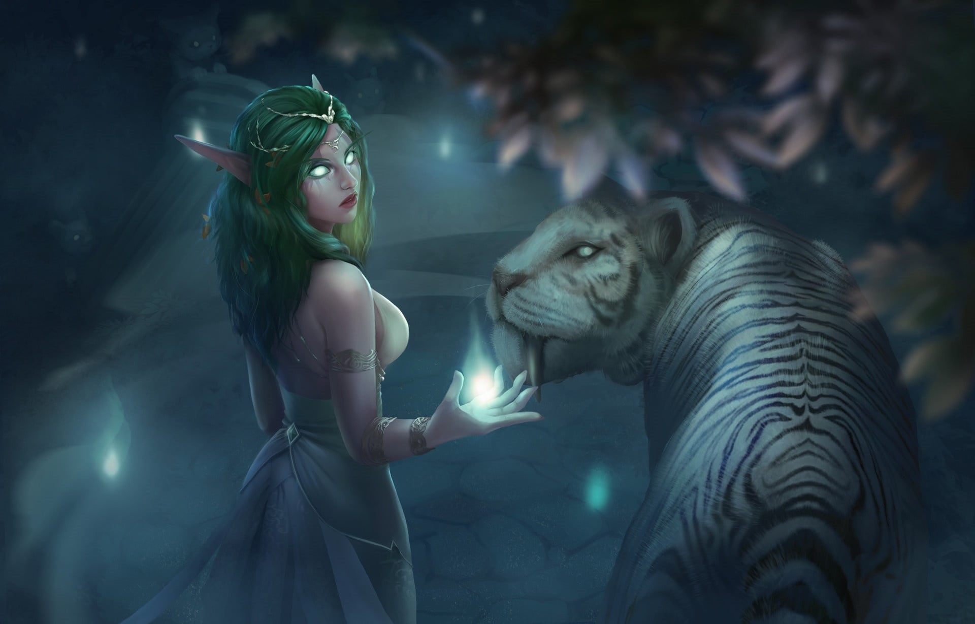 Tyrande, Tyrande Whisperwind, The high priestess of Elune, World of WarCraft, by Svetlana Koptelova, Ashalah, The Tyrande Whisperwind, Illustration, Blizzar, HD Wallpaper