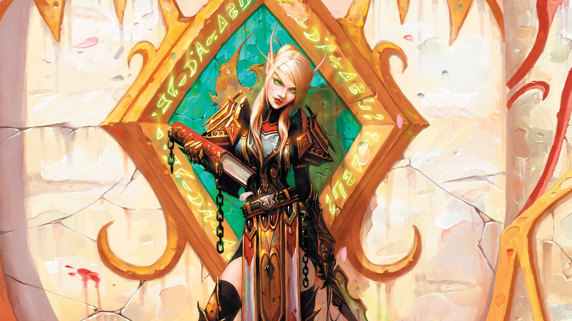 hairstyle, female likeness, anime, fantasy art, PC gaming, art and craft, young women, weapon, one Person, blood elves, low angle view, World of Warcraft, HD Wallpaper
