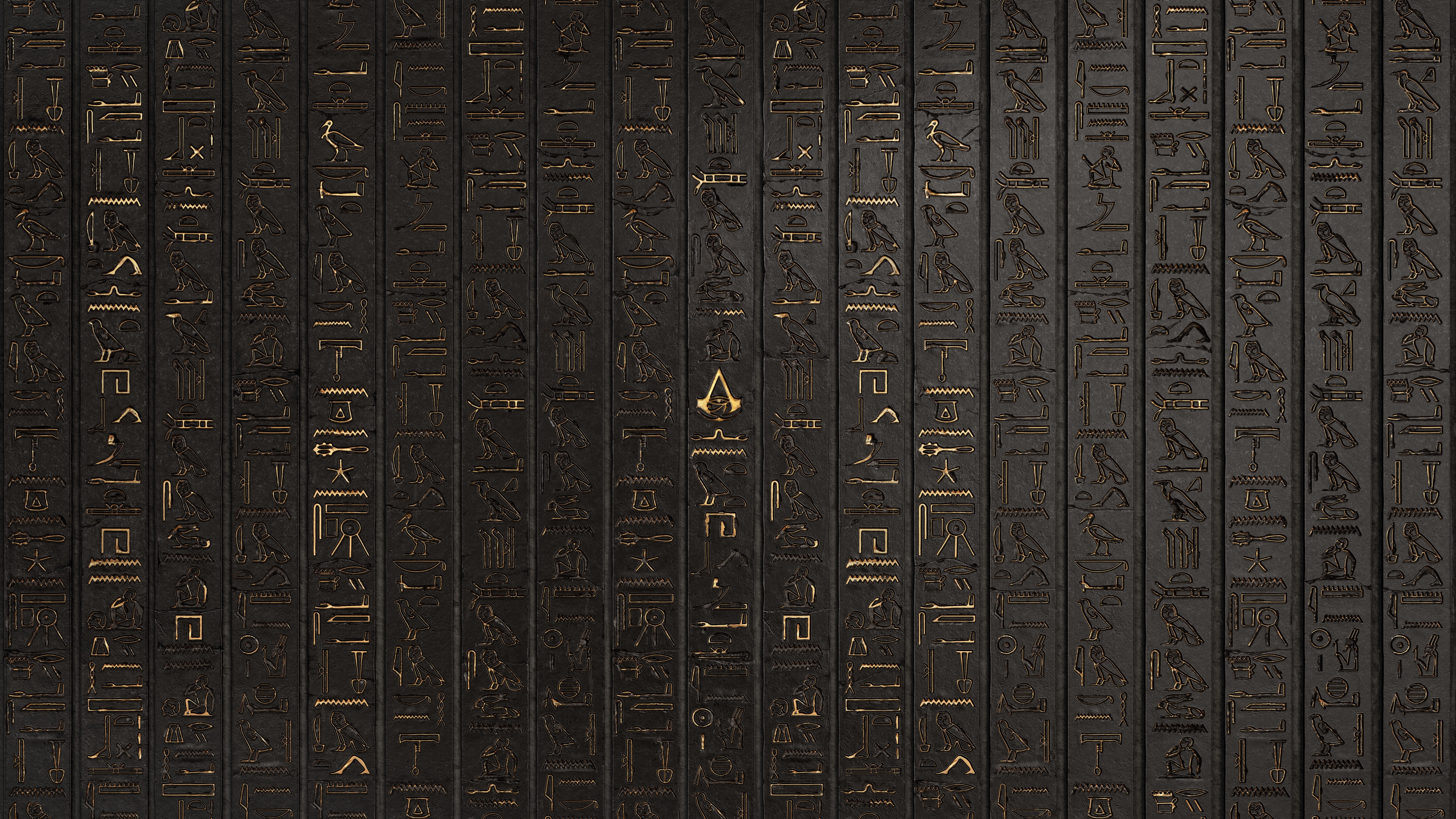 wall  symbols  Assassins Creed  Assassins Creed: Origins  digital art  engraving  artwork  hieroglyphs  video games, 8K, HD Wallpaper