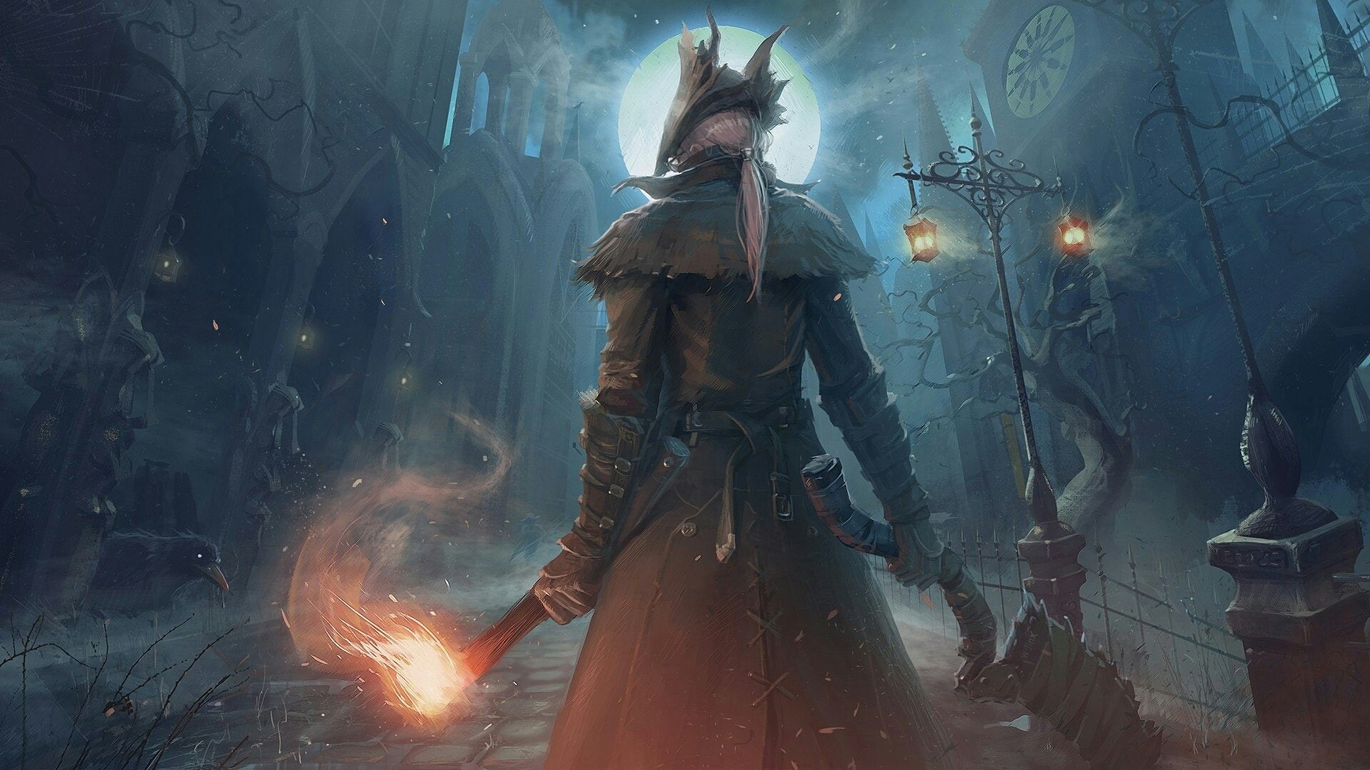 Bloodborne, City, Warrior, 1080P, Moon, Dark, Video Game, Fantasy, HD Wallpaper