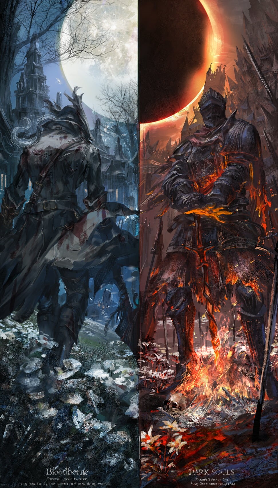 fantasy art, artwork, video game art, Dark Souls, Bloodborne, 720P, Phone HD Wallpaper