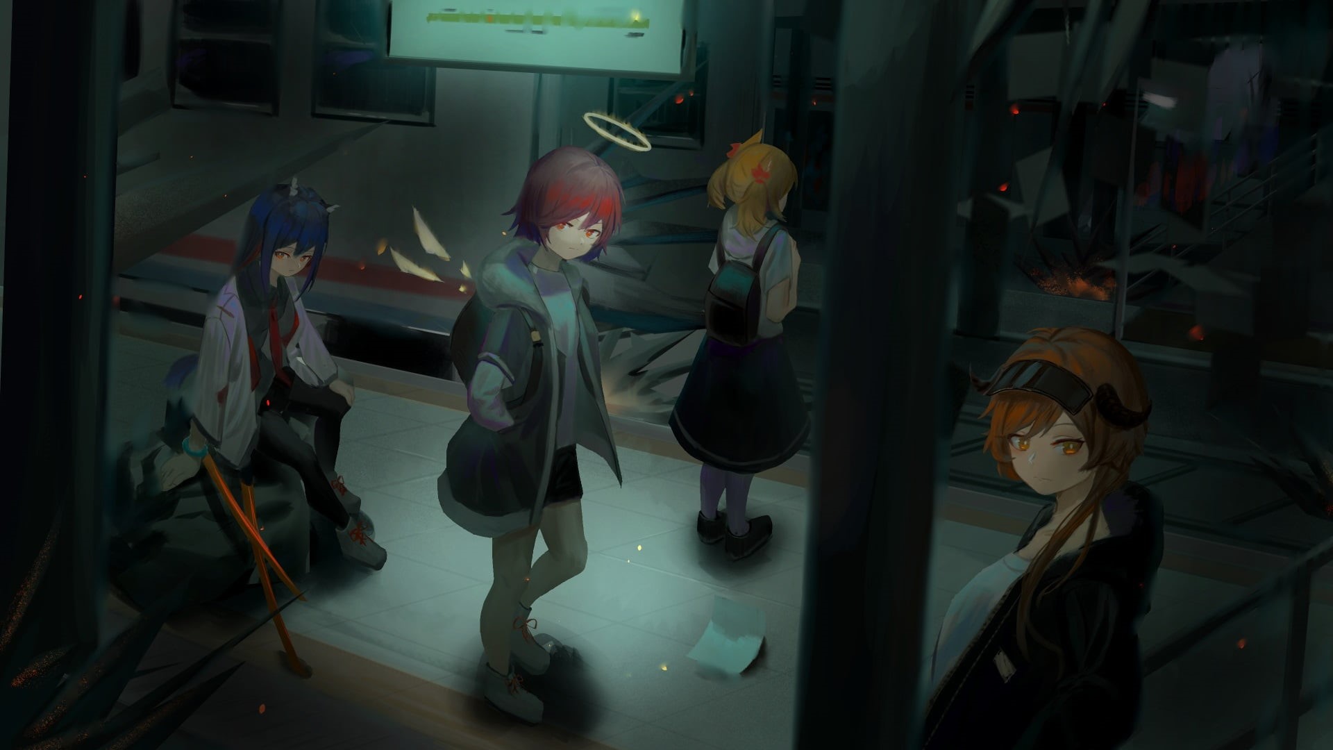 1080P, Arknights, Texas (Arknights), Exusiai (Arknights), Sora (Arknights), Croissant (Arknights), Video Game, HD Wallpaper