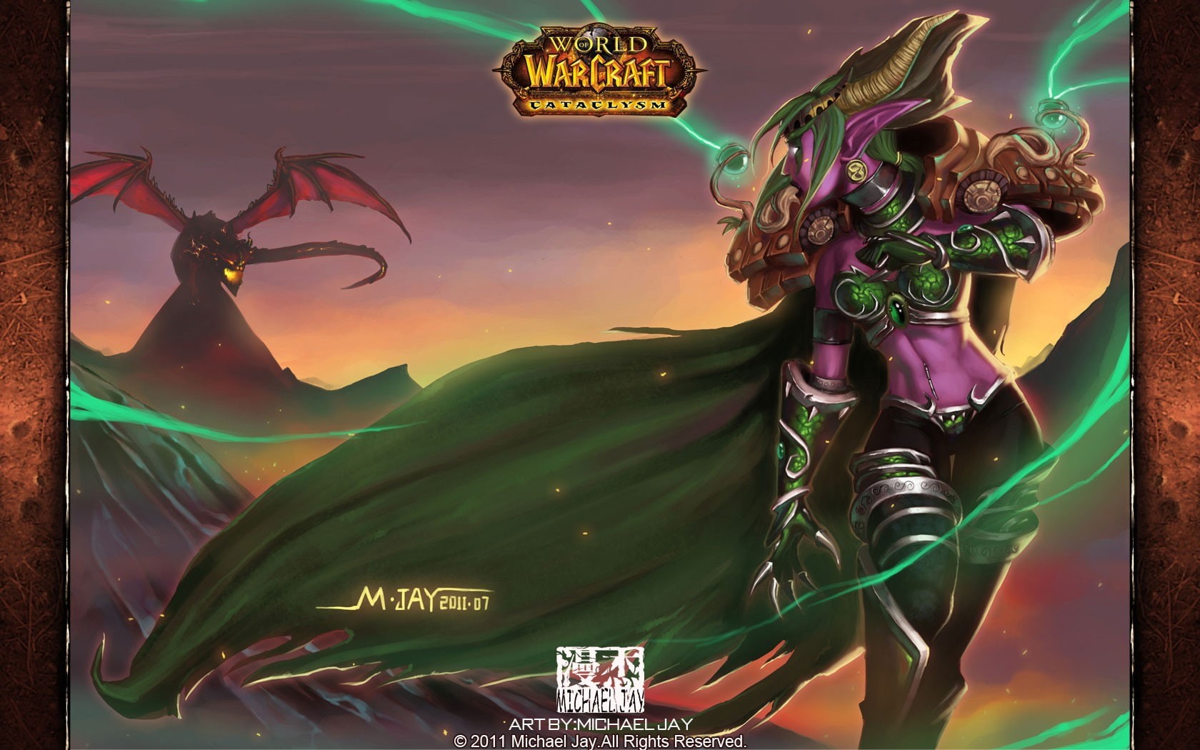 text, art and craft, nature, craft, Warcraft, creativity, box, world, female likeness, Deathwing, video games, green color, outdoors, illuminated, ysera, HD Wallpaper