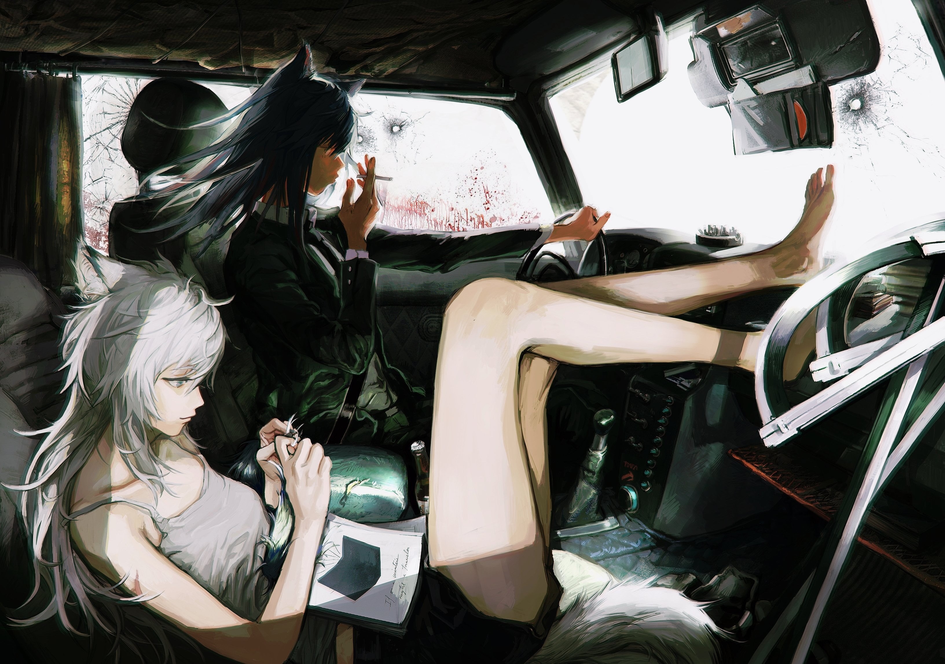 Lappland (Arknights), Texas (Arknights), video game art, video game characters, 2K, Deatiose, Arknights, HD Wallpaper