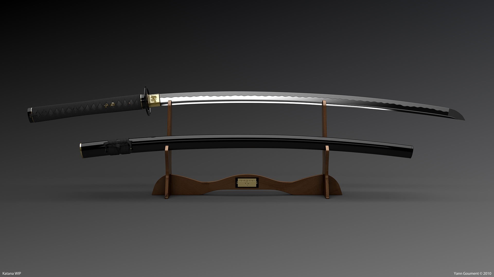 metal, wood - material, close-up, education, studio shot, sword, indoors, 1080P, silver colored, security, gray background, protection, gray, katana, cut out, HD Wallpaper