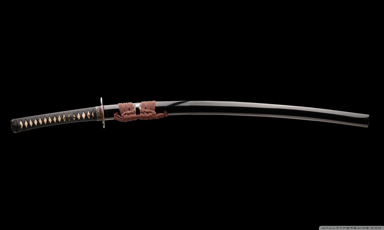 people, weapon, black background, sword, studio shot, cutting, close-up, holding, single object, katana, copy space, blade, knife - weapon, indoors, warning sign, HD Wallpaper
