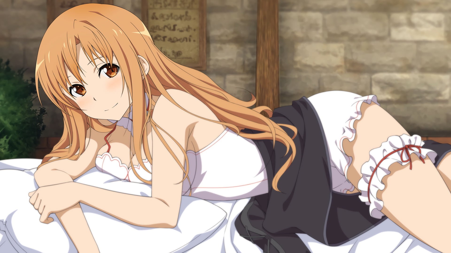Sword Art Online, 1080P, wall - building feature, close-up, representation, sunlight, day, wall, Asuna Yuuki, still life, creativity, shoe, human representation, HD Wallpaper