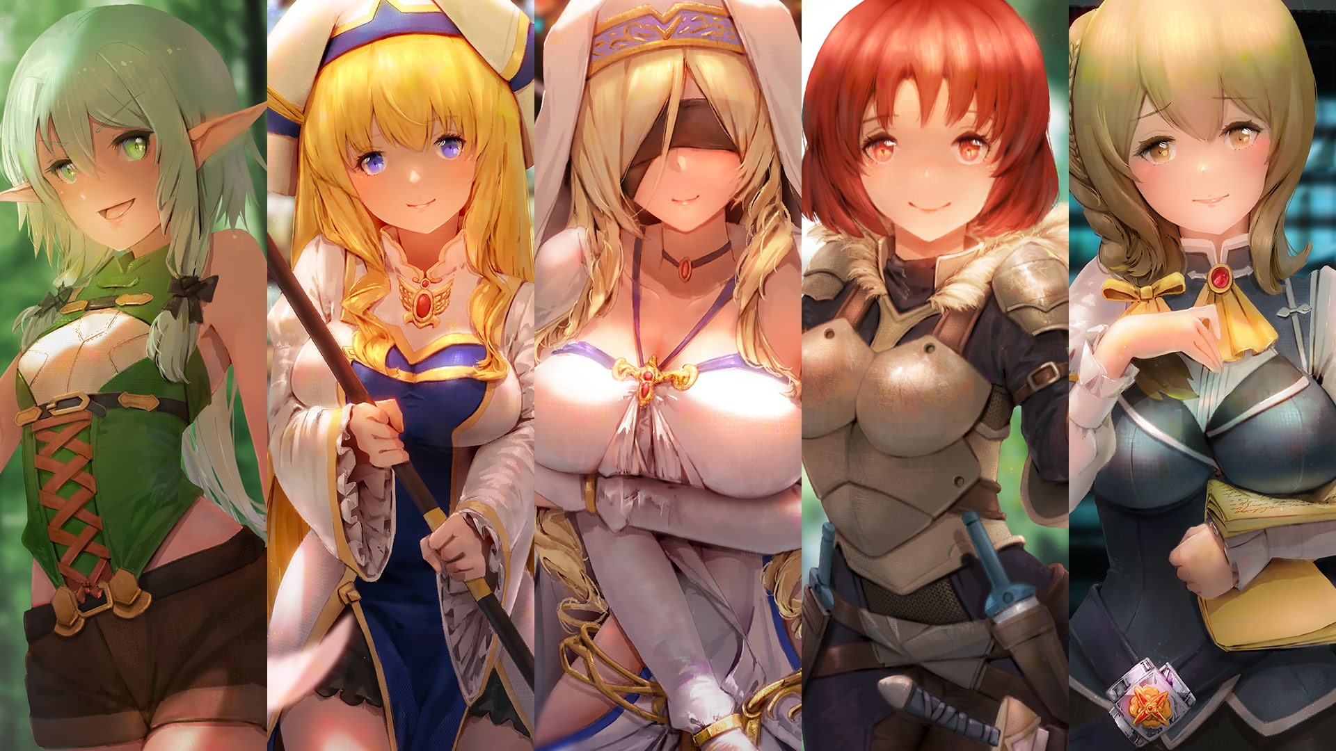 Onna Shinkan, Yousei Yunde, Uketsuke-jou, 1080P, Goblin Slayer, Anime, Sword Maiden (Goblin Slayer), Ushikai Musume, HD Wallpaper