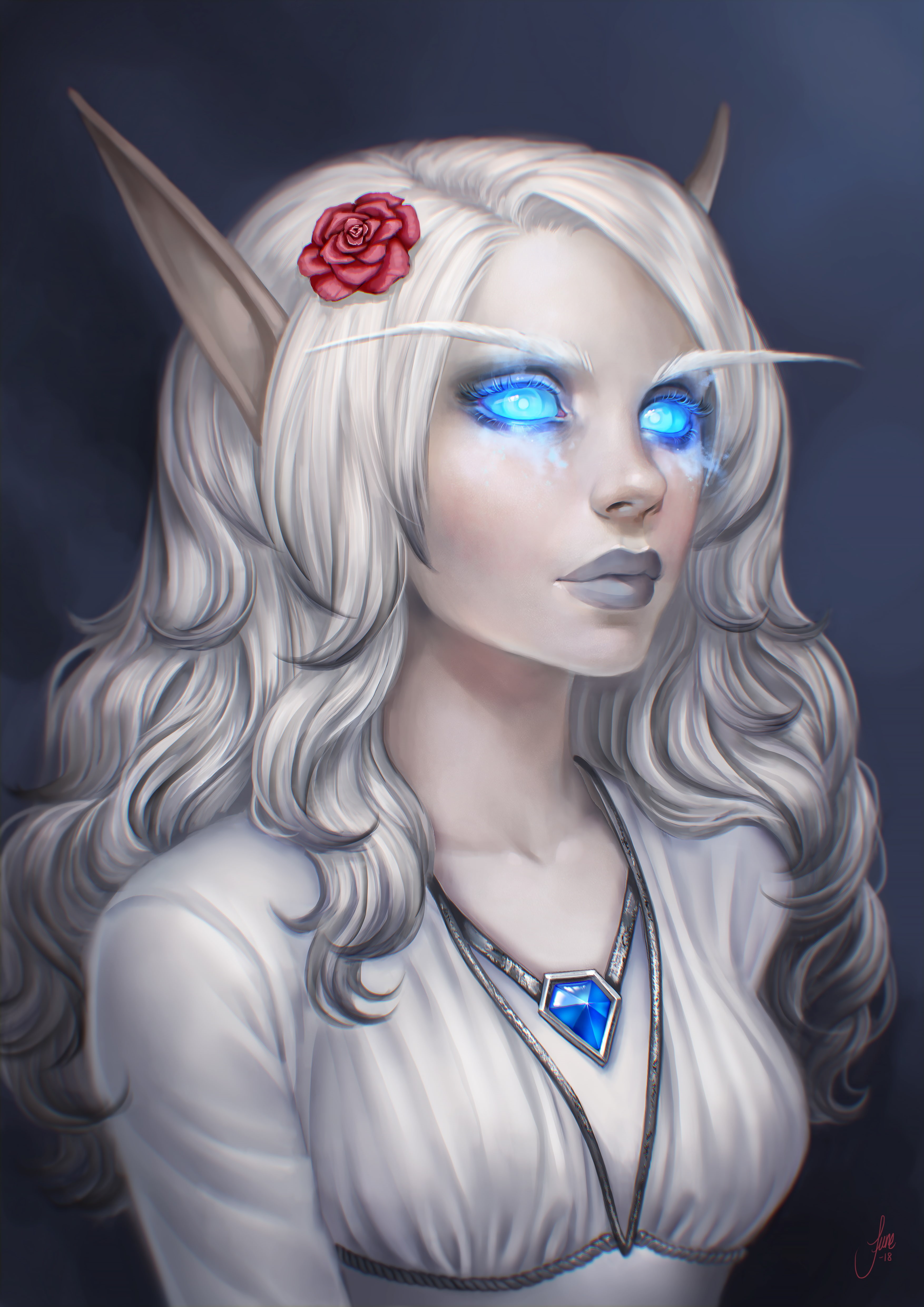 Blood Elf, World of Warcraft, 4K, June Jenssen, Phone HD Wallpaper