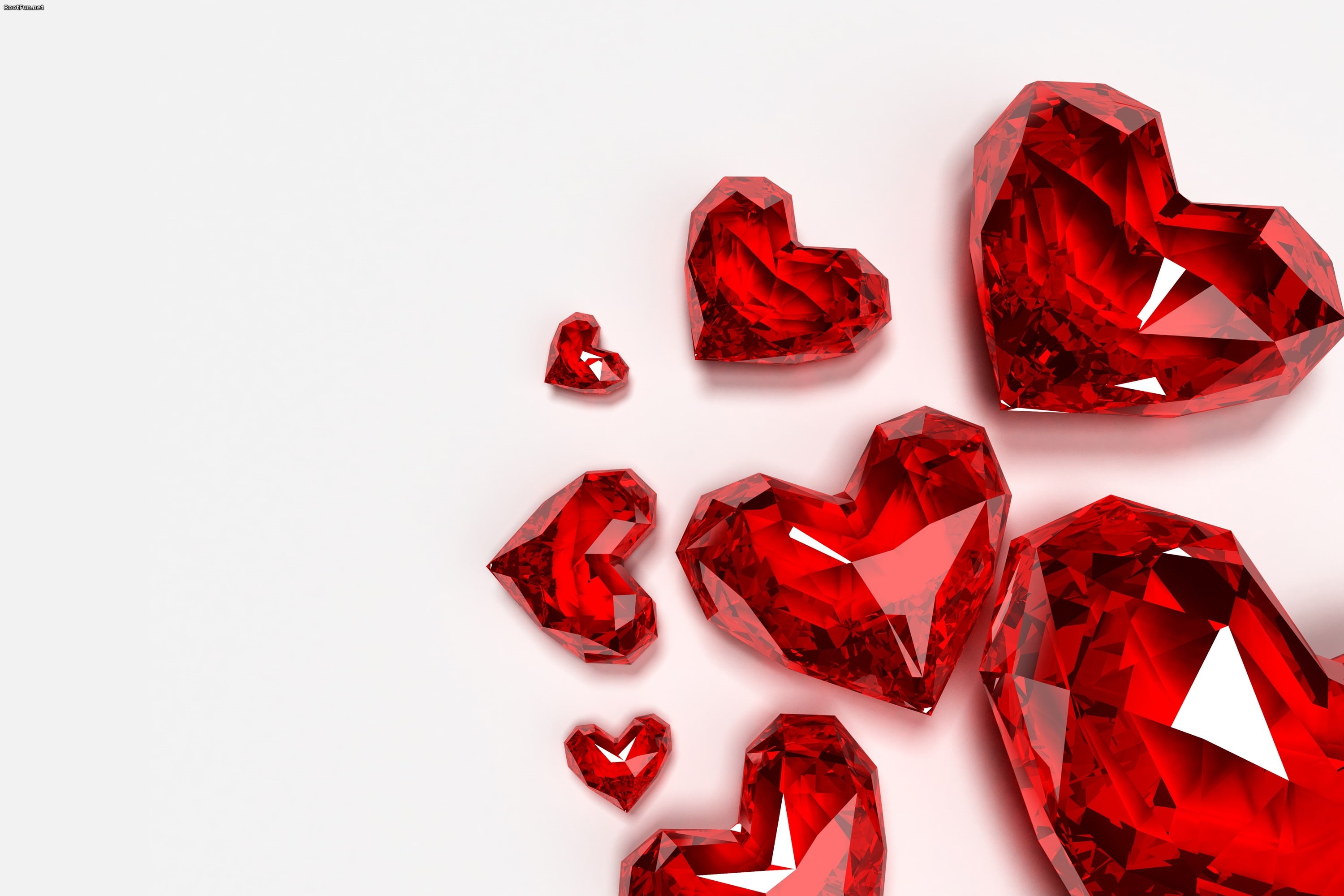 2K, heart, red, cystal, romance, love, HD Wallpaper