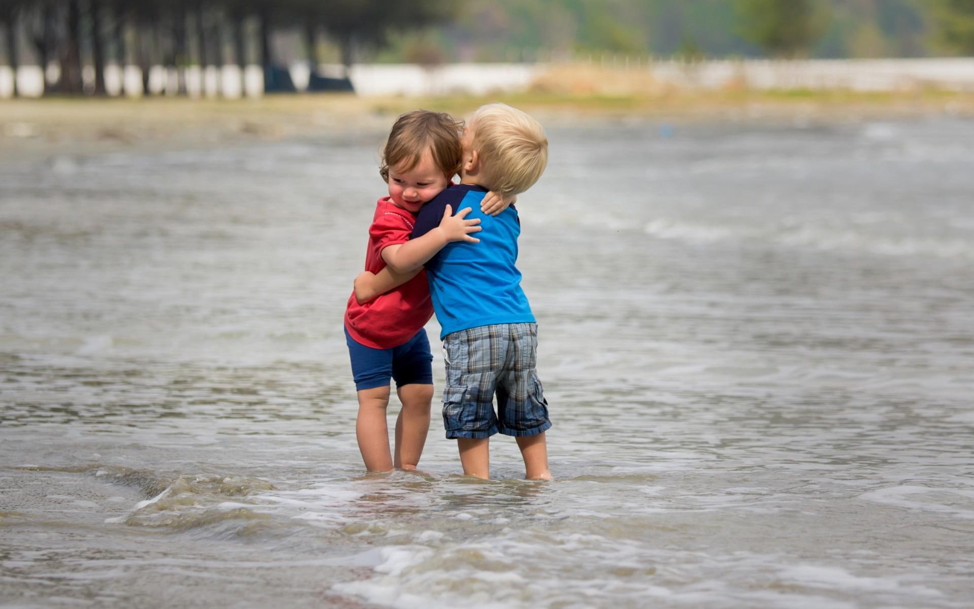 mood, hd, children, babies, romance, love, water, emotion, 1080P, kids, HD Wallpaper