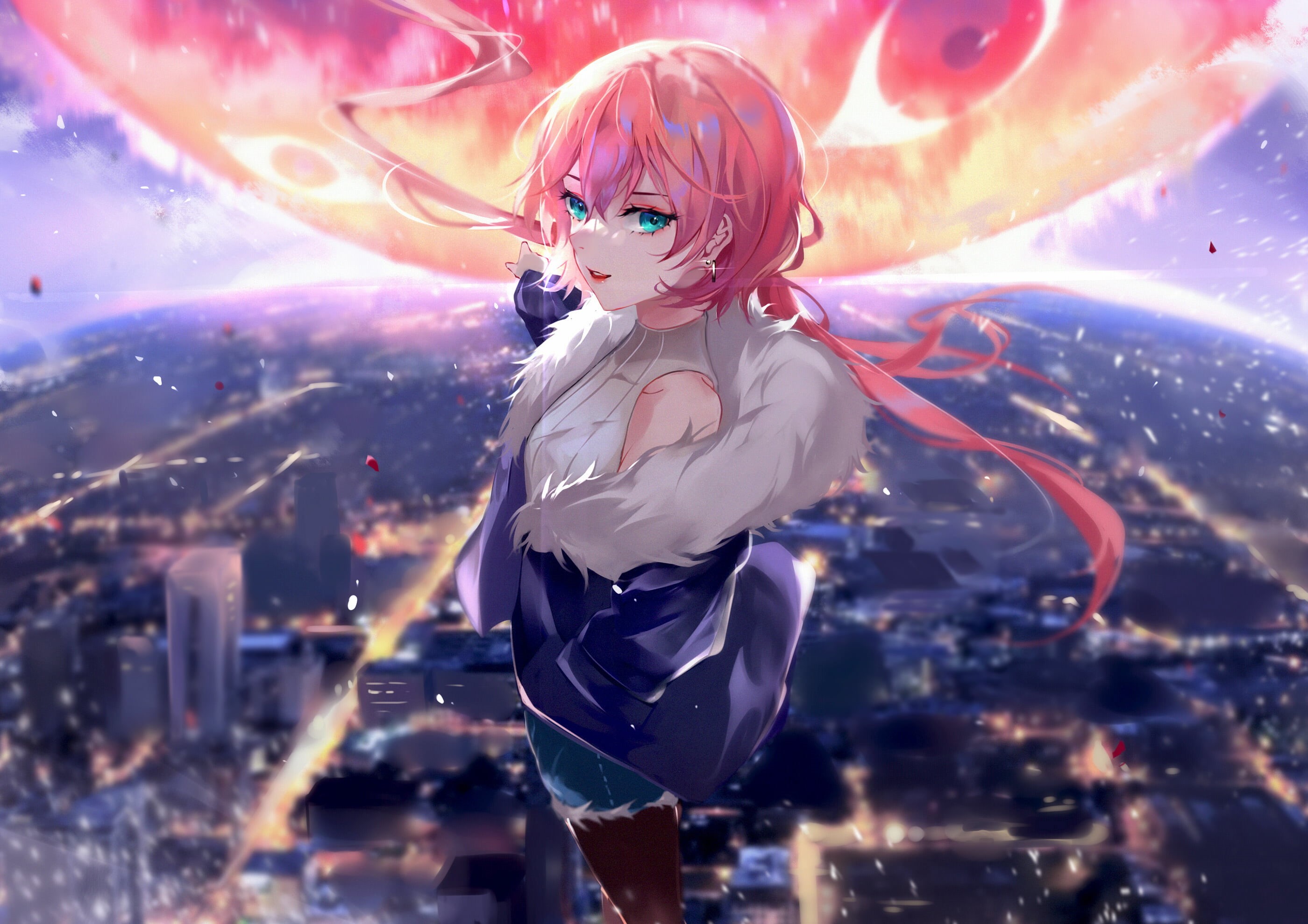 Moon, anime girls, Epic Seven, video games, anime, Mobile Game, doodle, Vardan, 2K, HD Wallpaper
