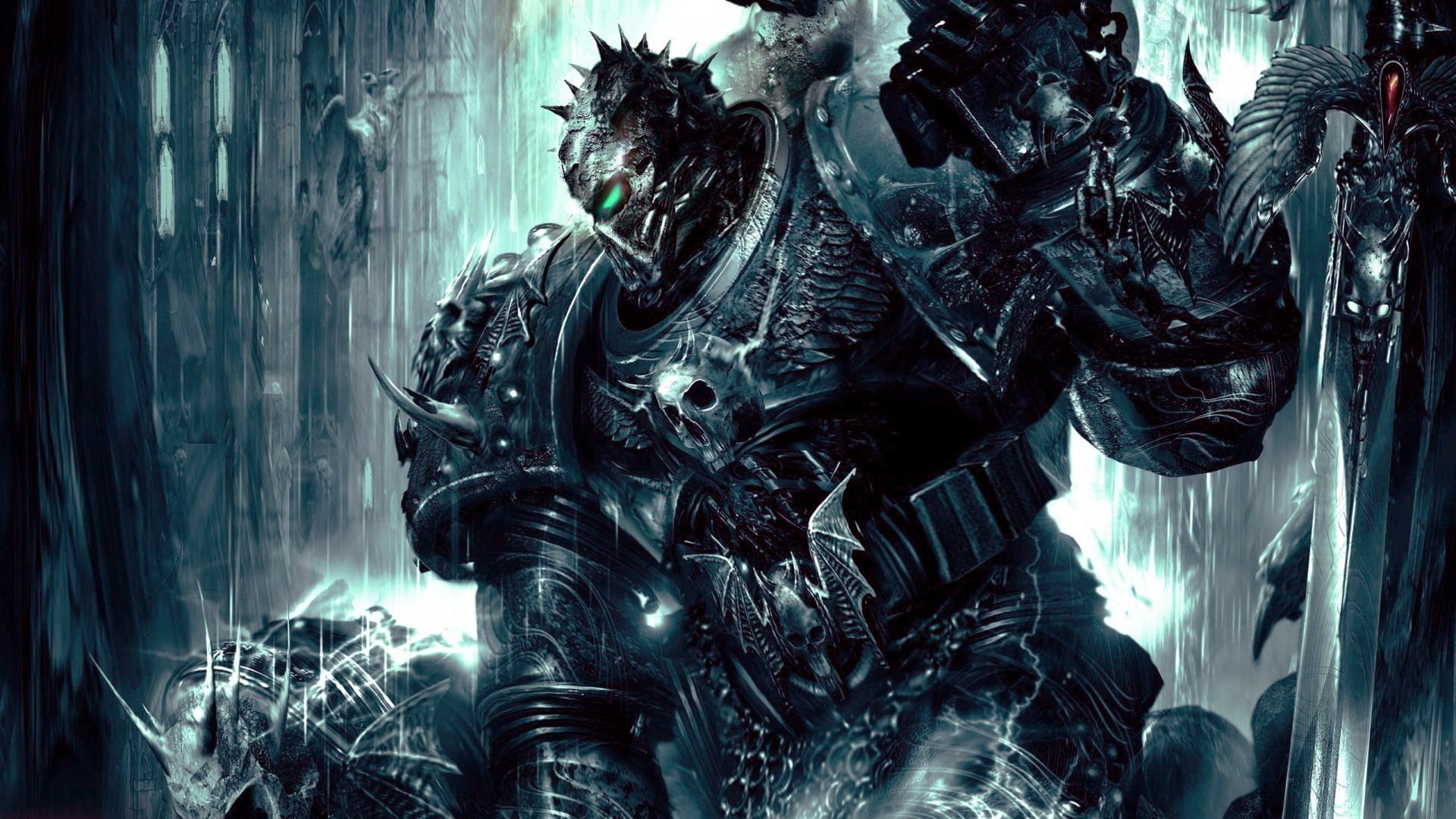imagination, futuristic, human representation, architecture, representation, black color, Chaos Space Marine, decoration, military, creativity, no People, HD Wallpaper