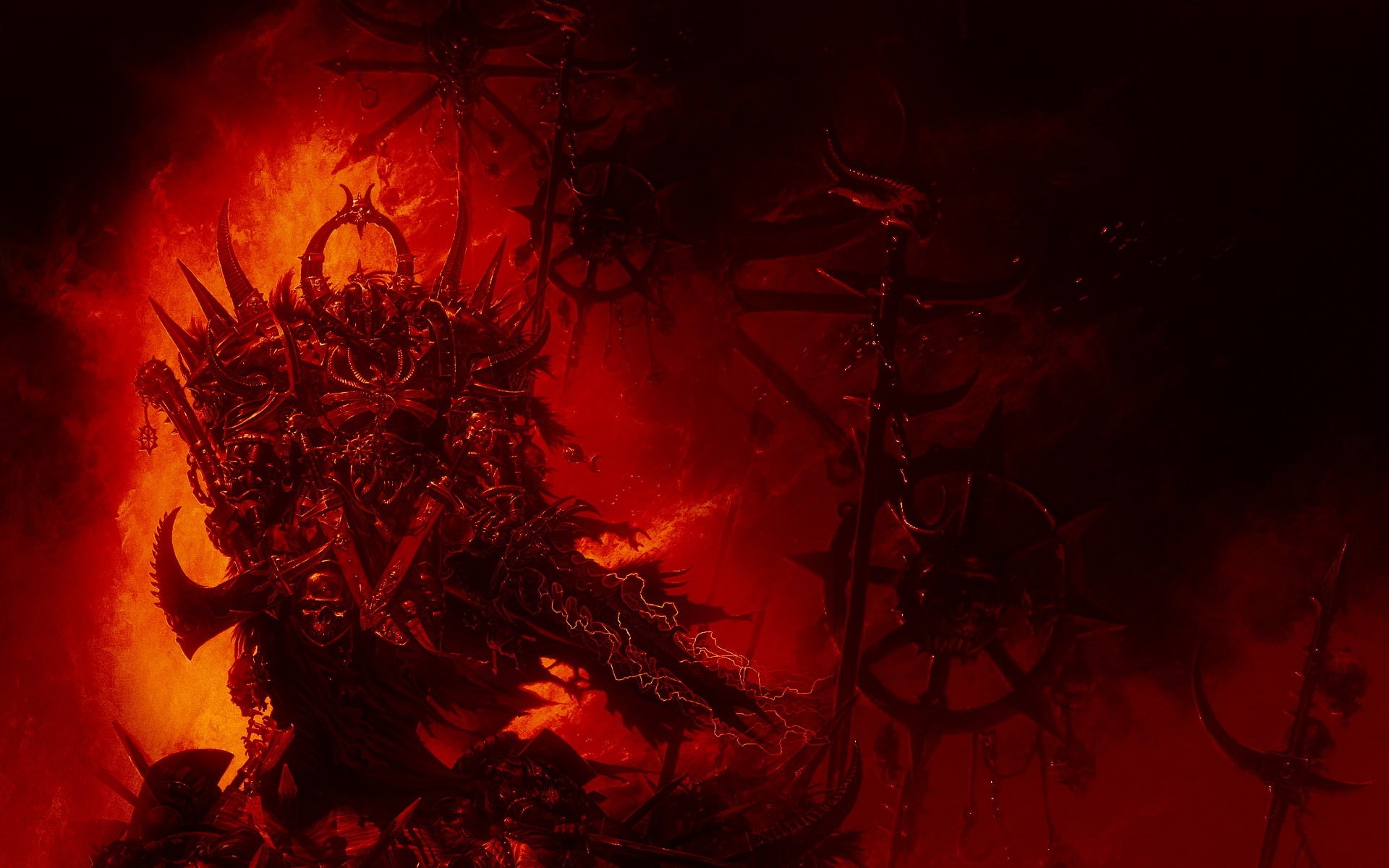 Chaos lord, Warhammer, Khorne, 1080P, HD Wallpaper